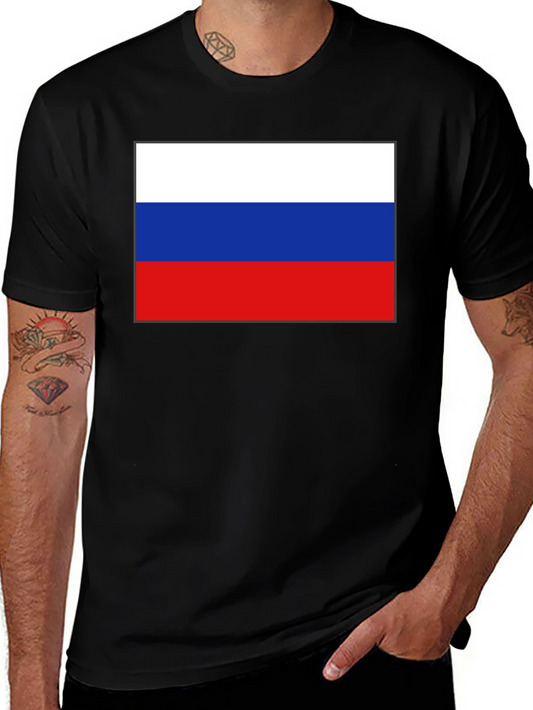 Russian Flag Black T-Shirt