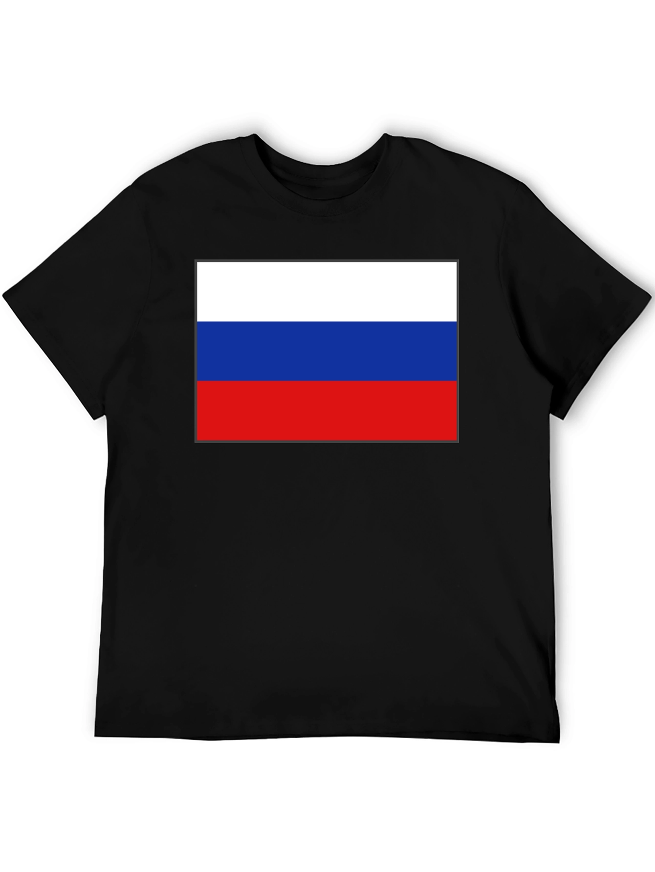 Russian Flag Black T-Shirt