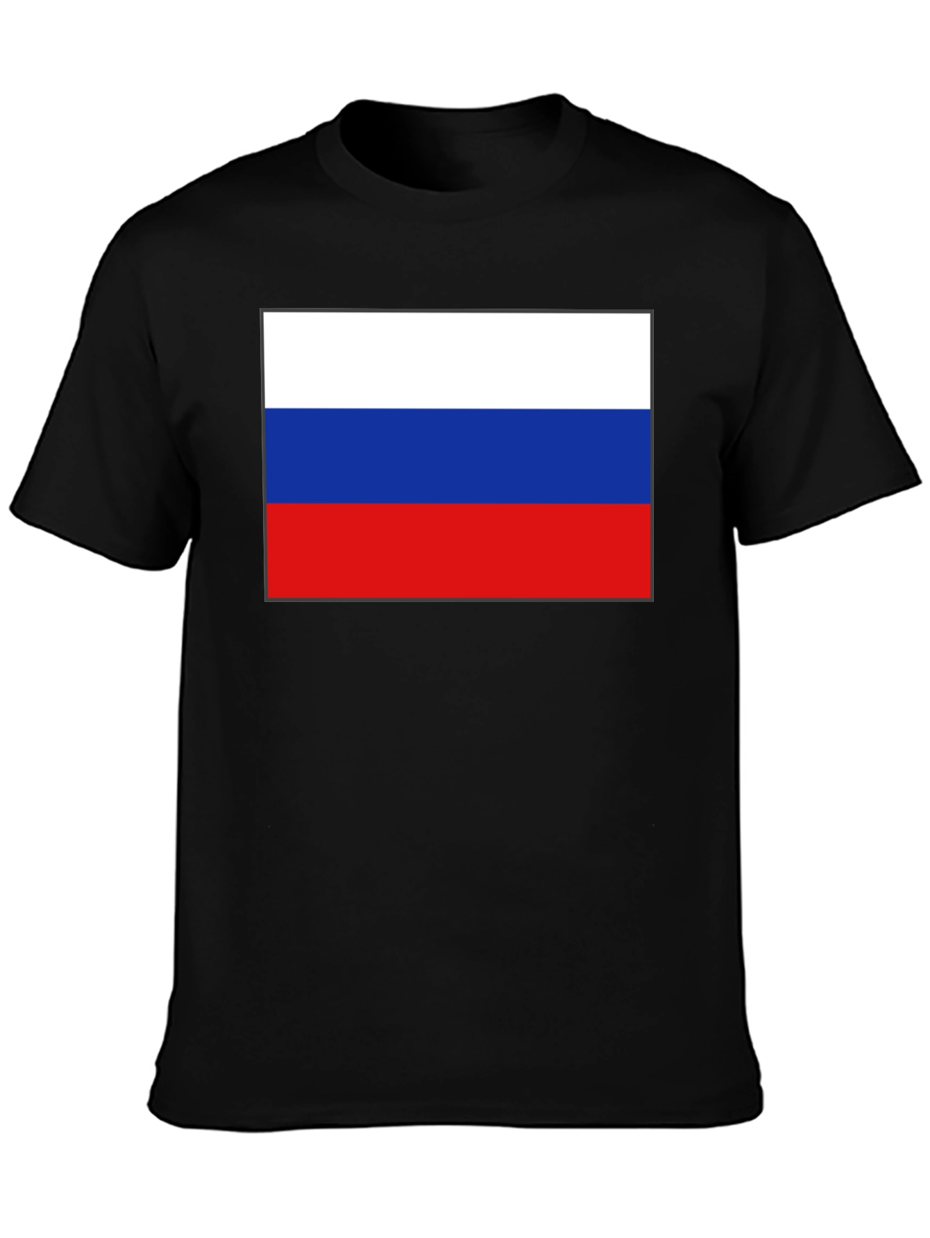Russian Flag Black T-Shirt