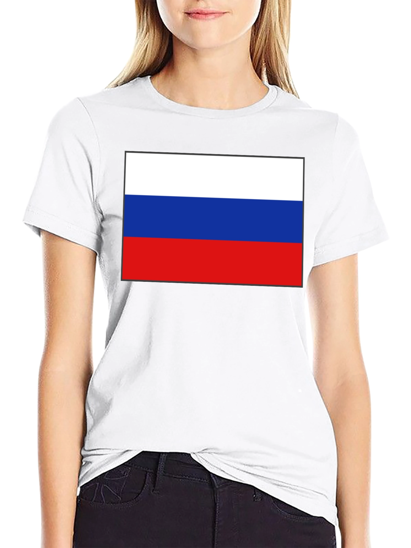 Russian Flag Black T-Shirt