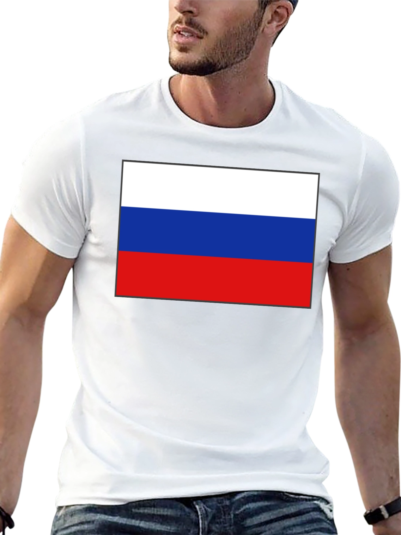 Russian Flag Black T-Shirt