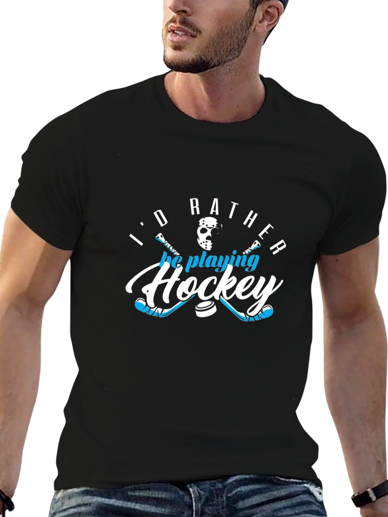 Id Rather Be Playing Hockey T-Shirt