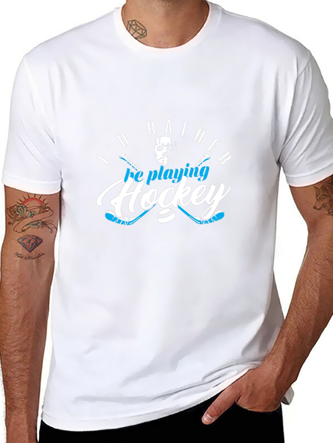 Id Rather Be Playing Hockey T-Shirt