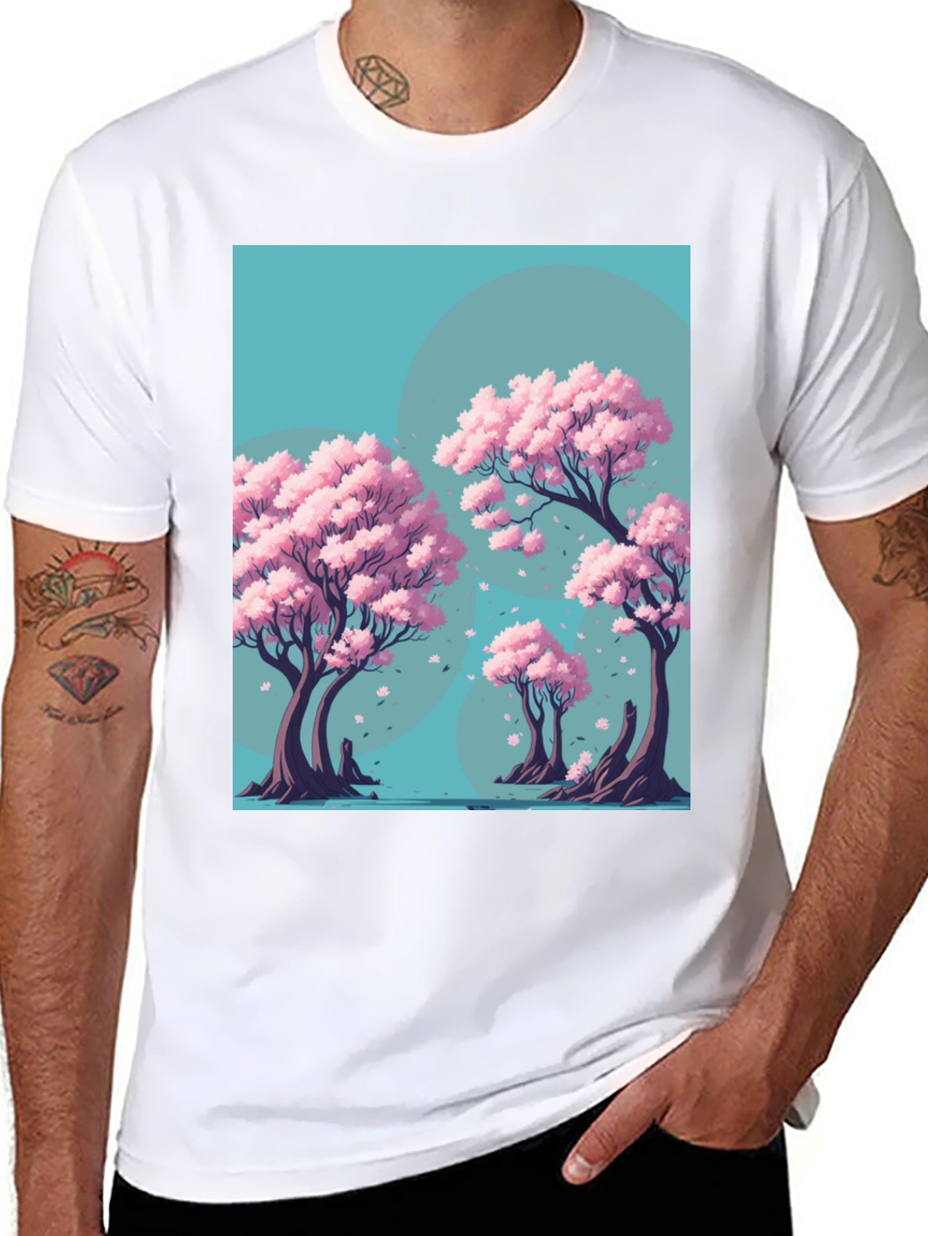 Sakura Tree Graphic Tee - Artistic Nature Design
