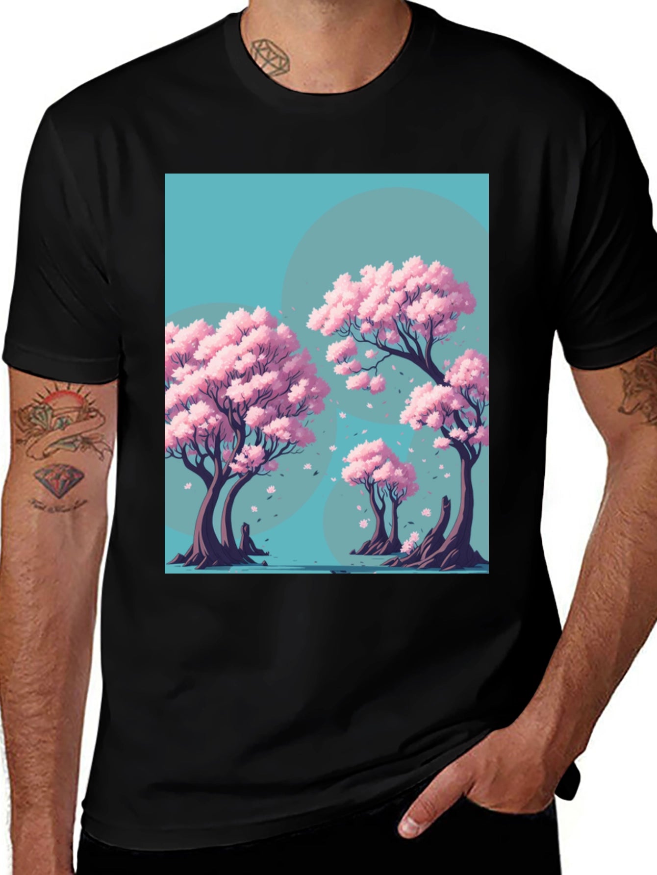 Sakura Tree Graphic Tee - Artistic Nature Design