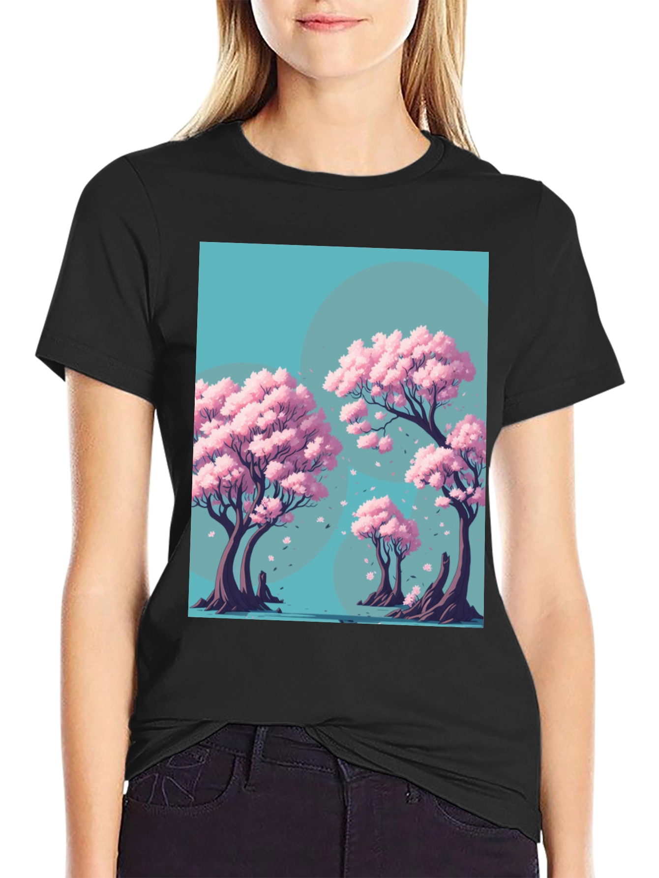 Sakura Tree Graphic Tee - Artistic Nature Design