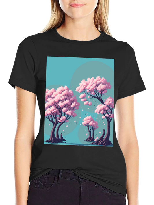 Sakura Tree Graphic Tee - Artistic Nature Design