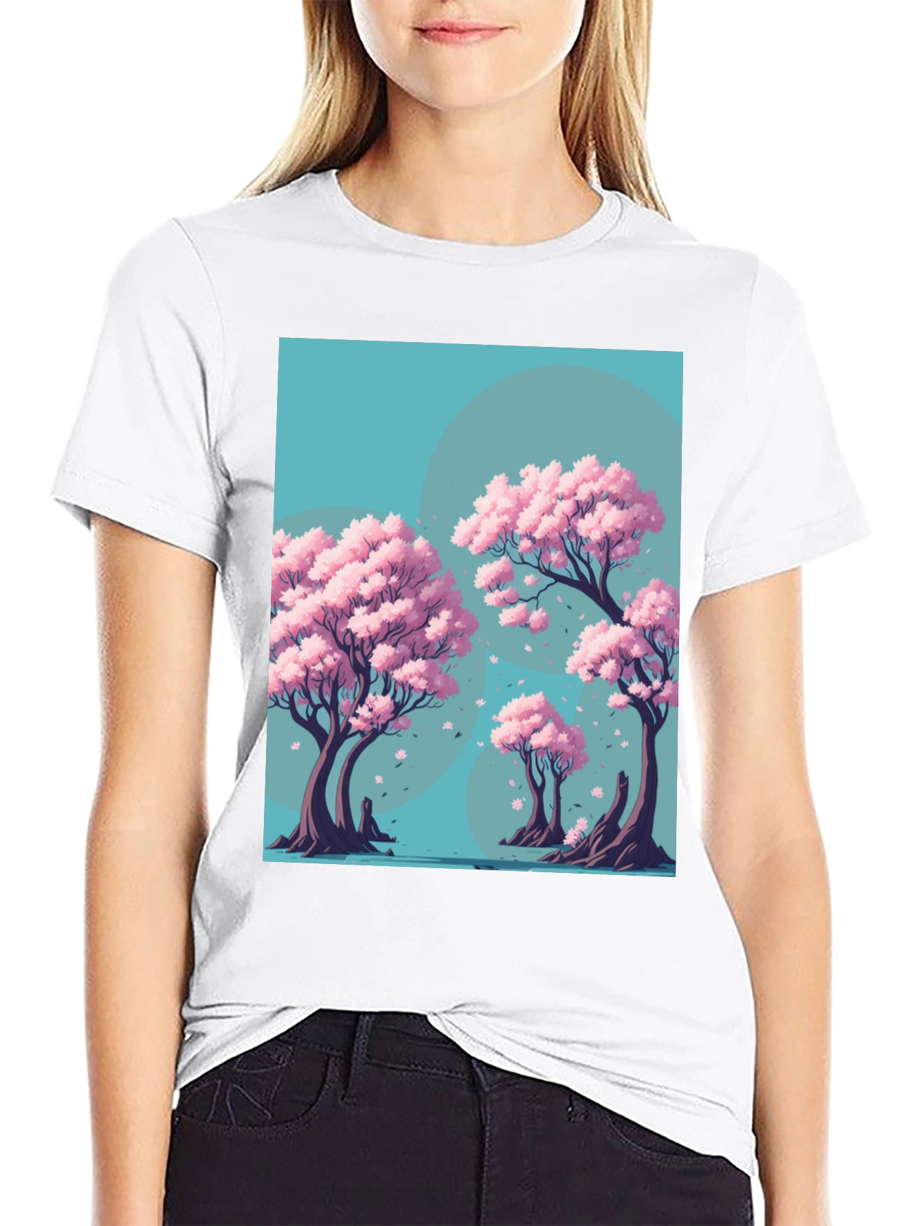 Sakura Tree Graphic Tee - Artistic Nature Design