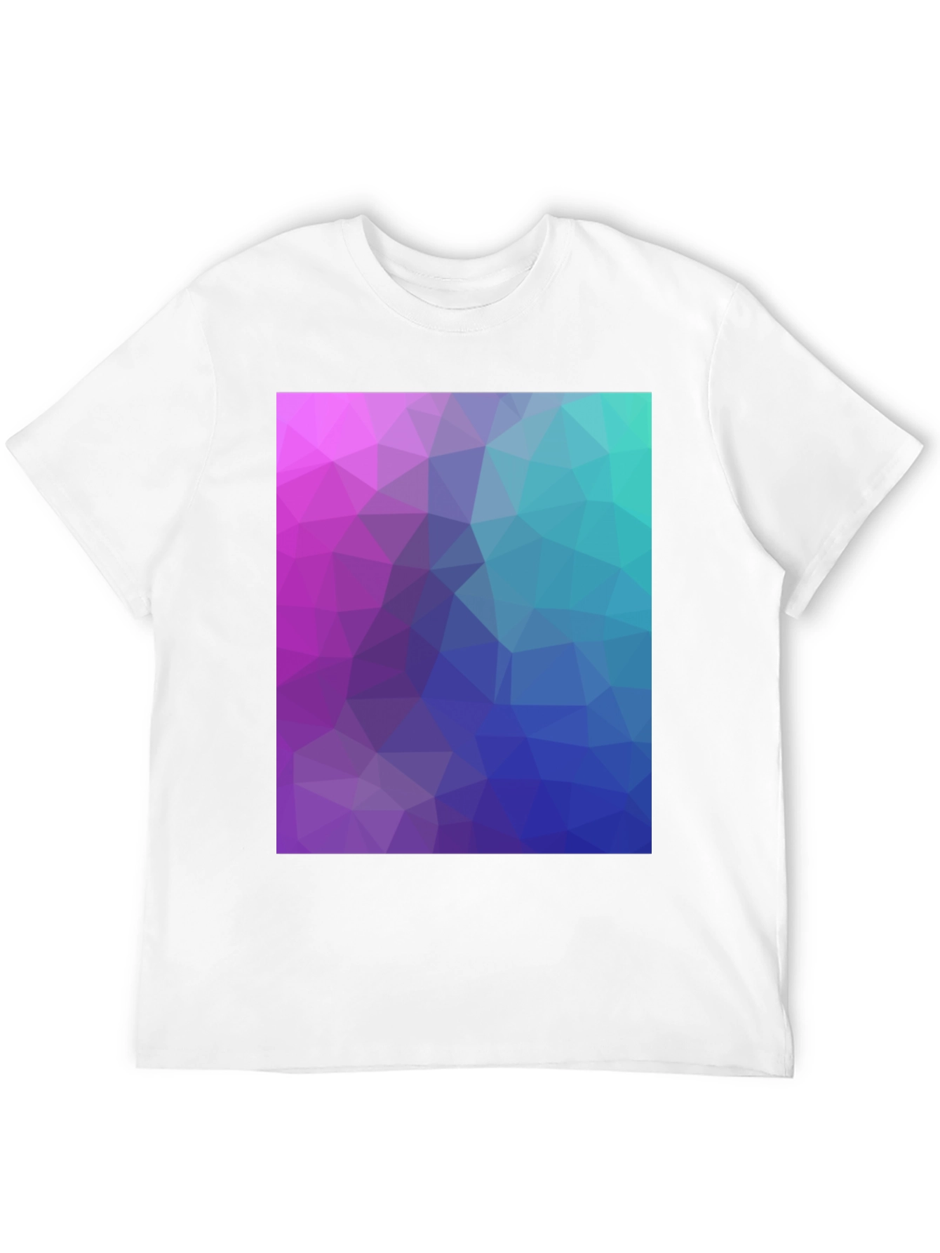Geometric Triangle Print Black Crew Neck T-Shirt