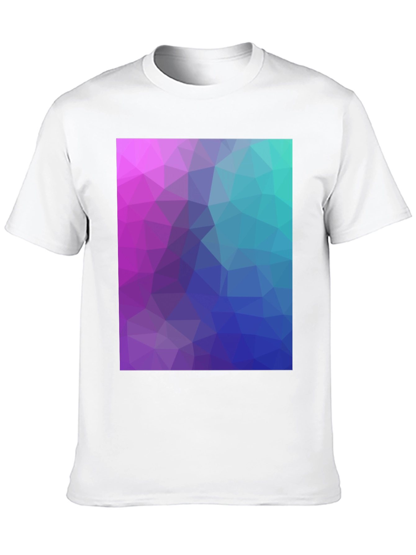 Geometric Triangle Print Black Crew Neck T-Shirt