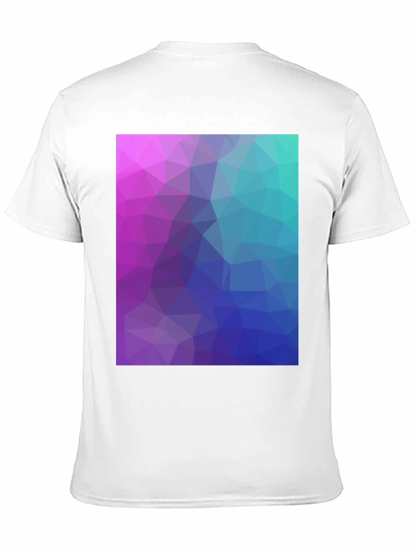 Geometric Triangle Print Black Crew Neck T-Shirt