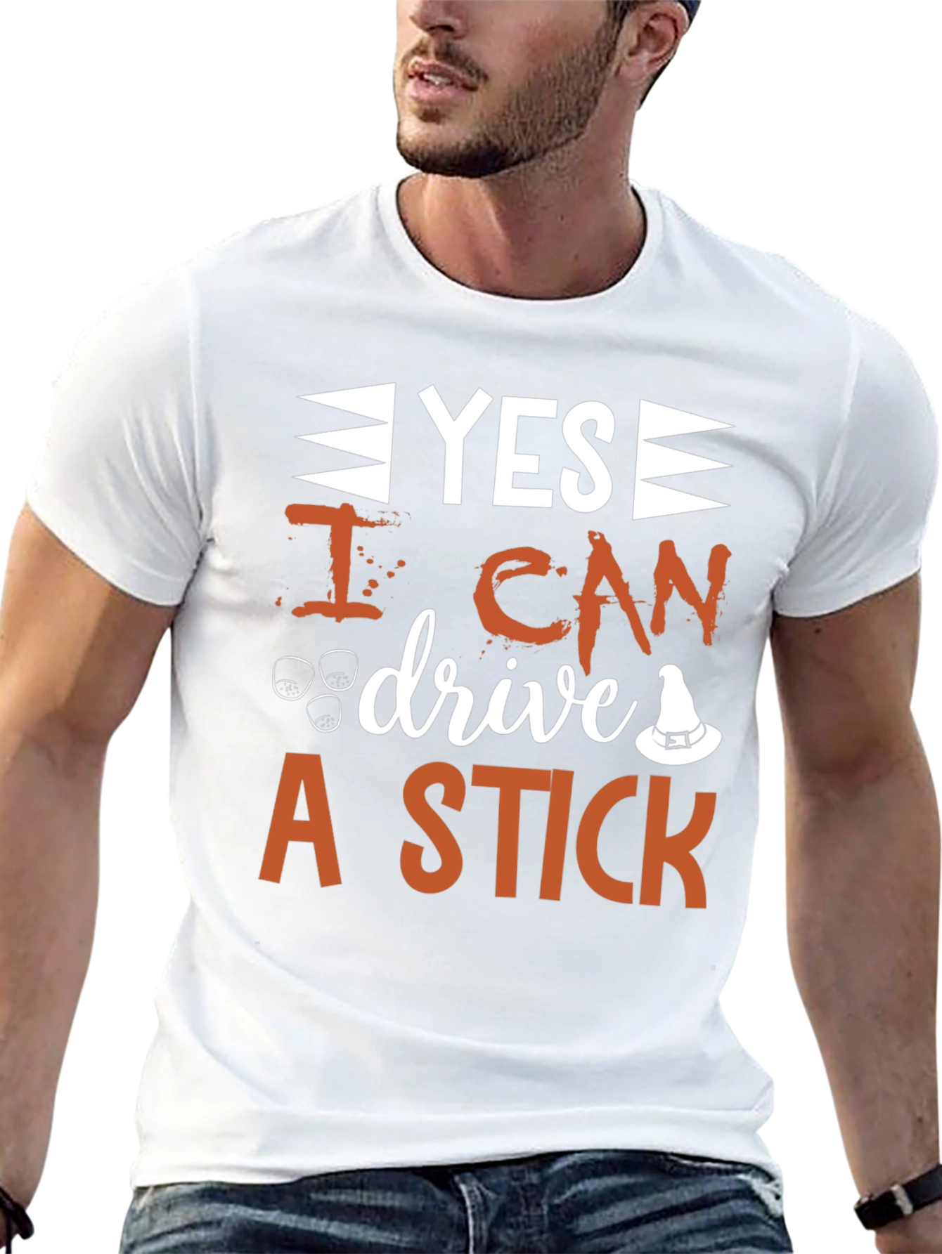 Yes I Can Drive A Stick Halloween Graphic T-Shirt