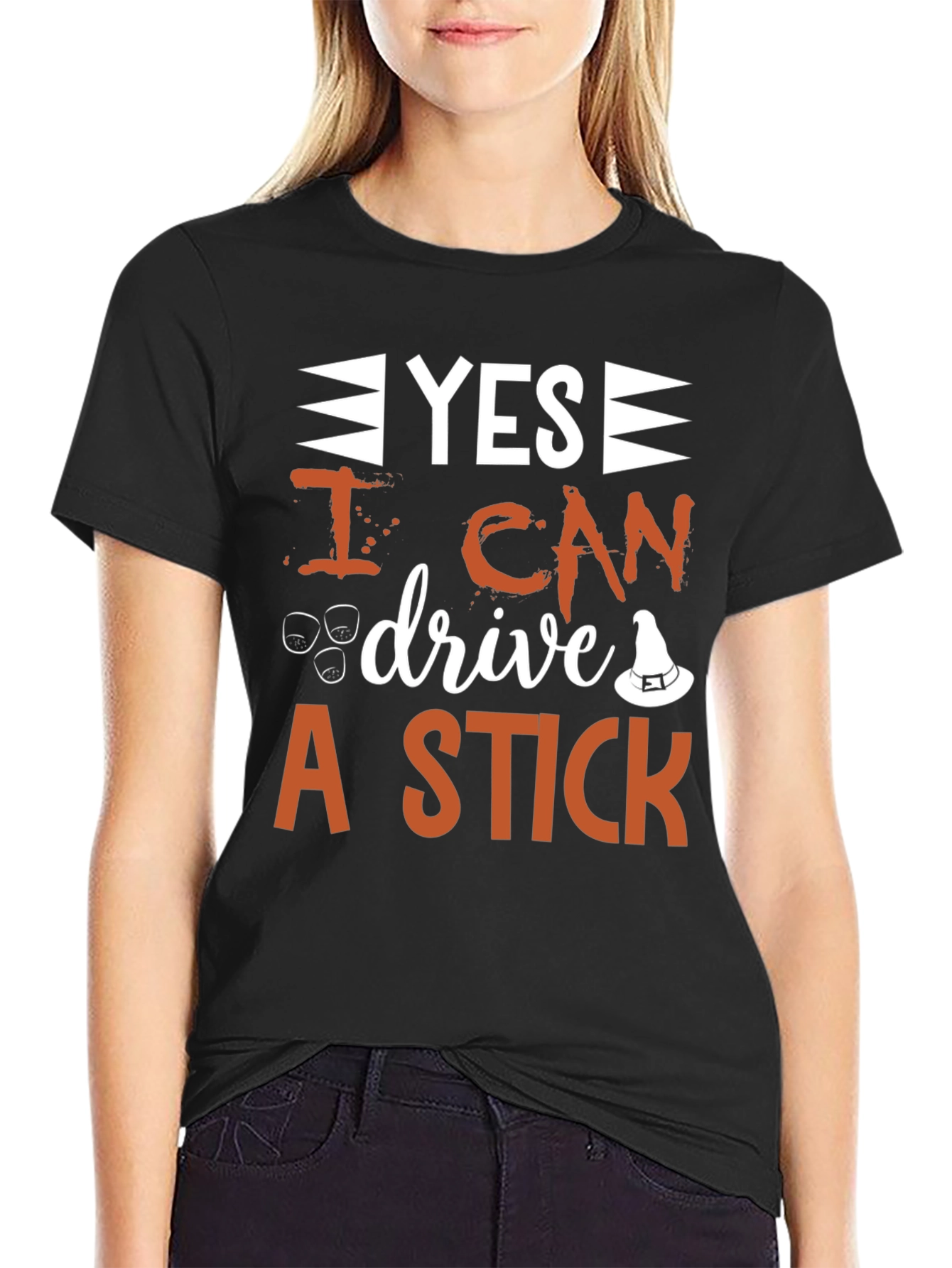 Yes I Can Drive A Stick Halloween Graphic T-Shirt