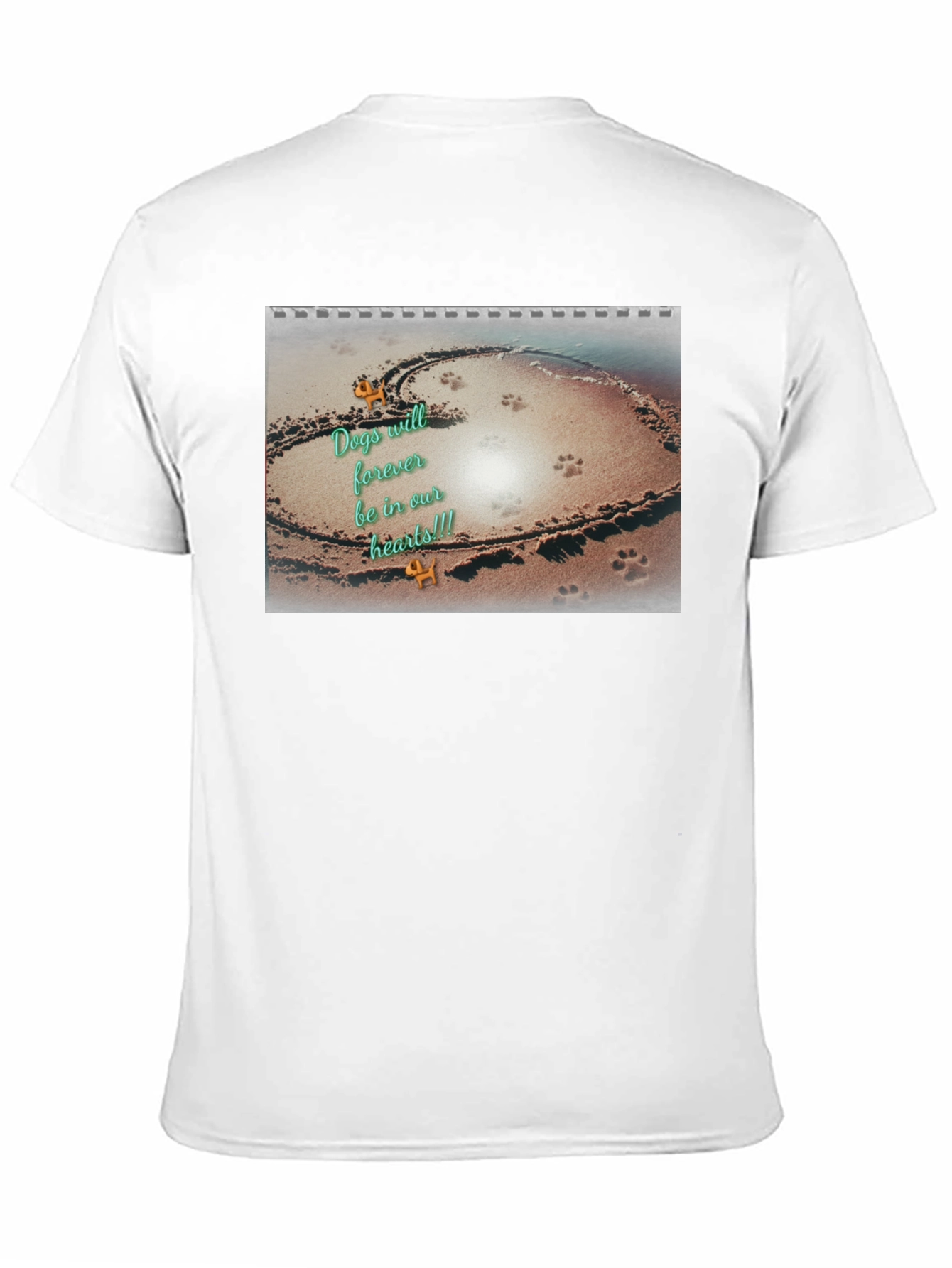 Dog Lover Memorial T-Shirt Beach Heart Design