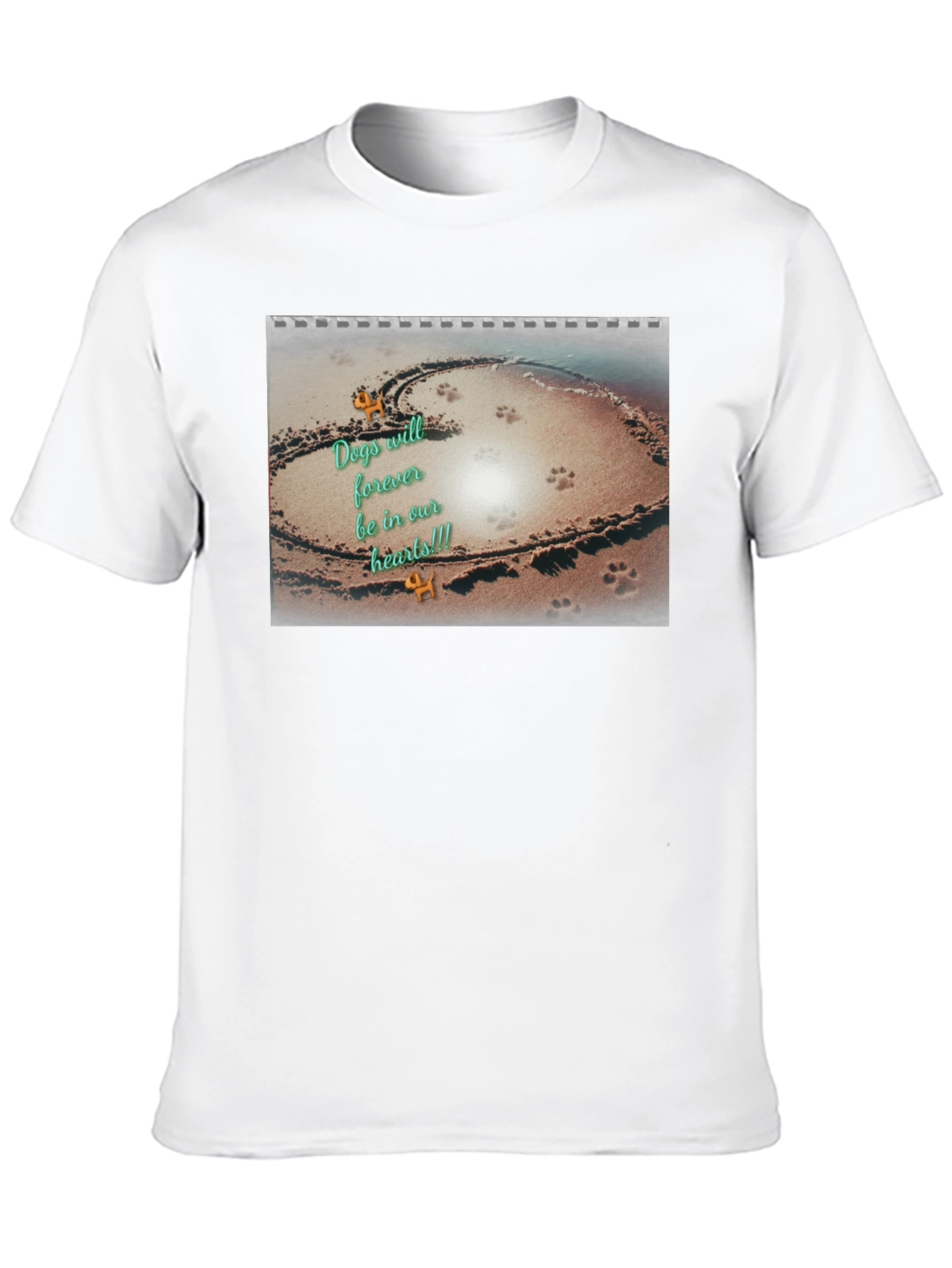 Dog Lover Memorial T-Shirt Beach Heart Design