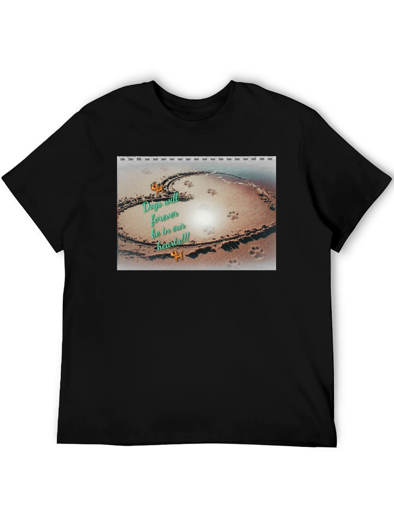 Dog Lover Memorial T-Shirt Beach Heart Design