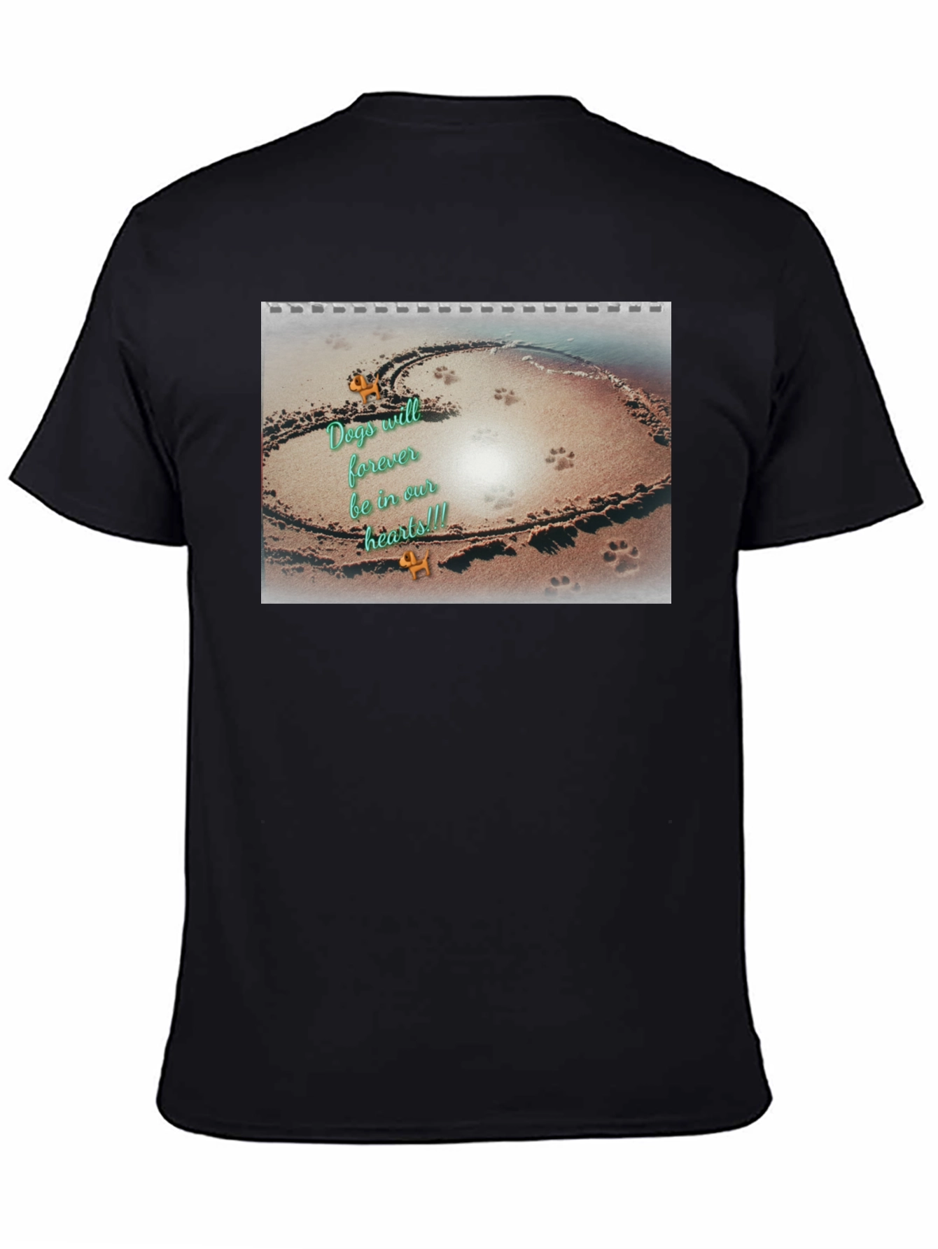 Dog Lover Memorial T-Shirt Beach Heart Design