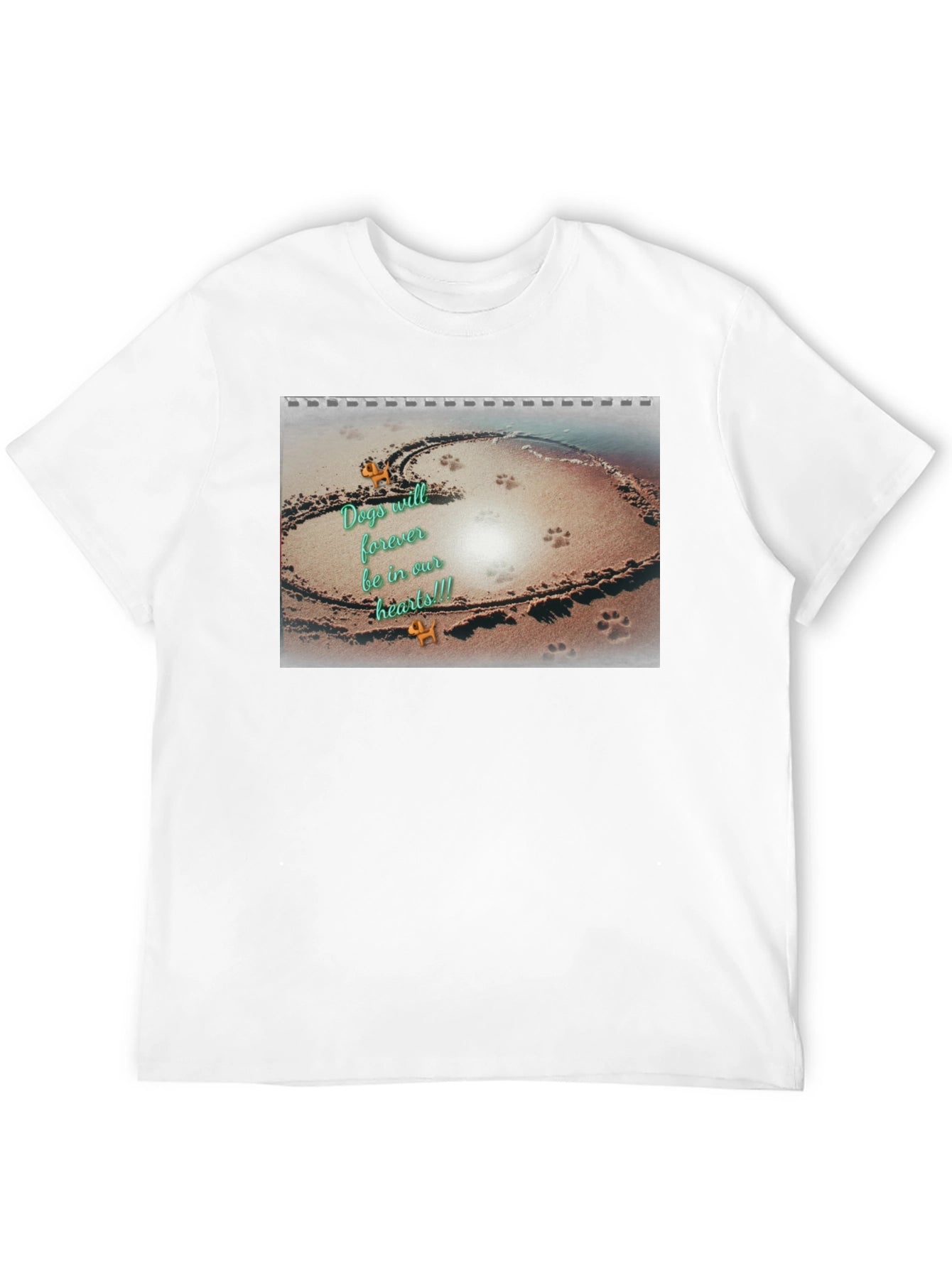 Dog Lover Memorial T-Shirt Beach Heart Design