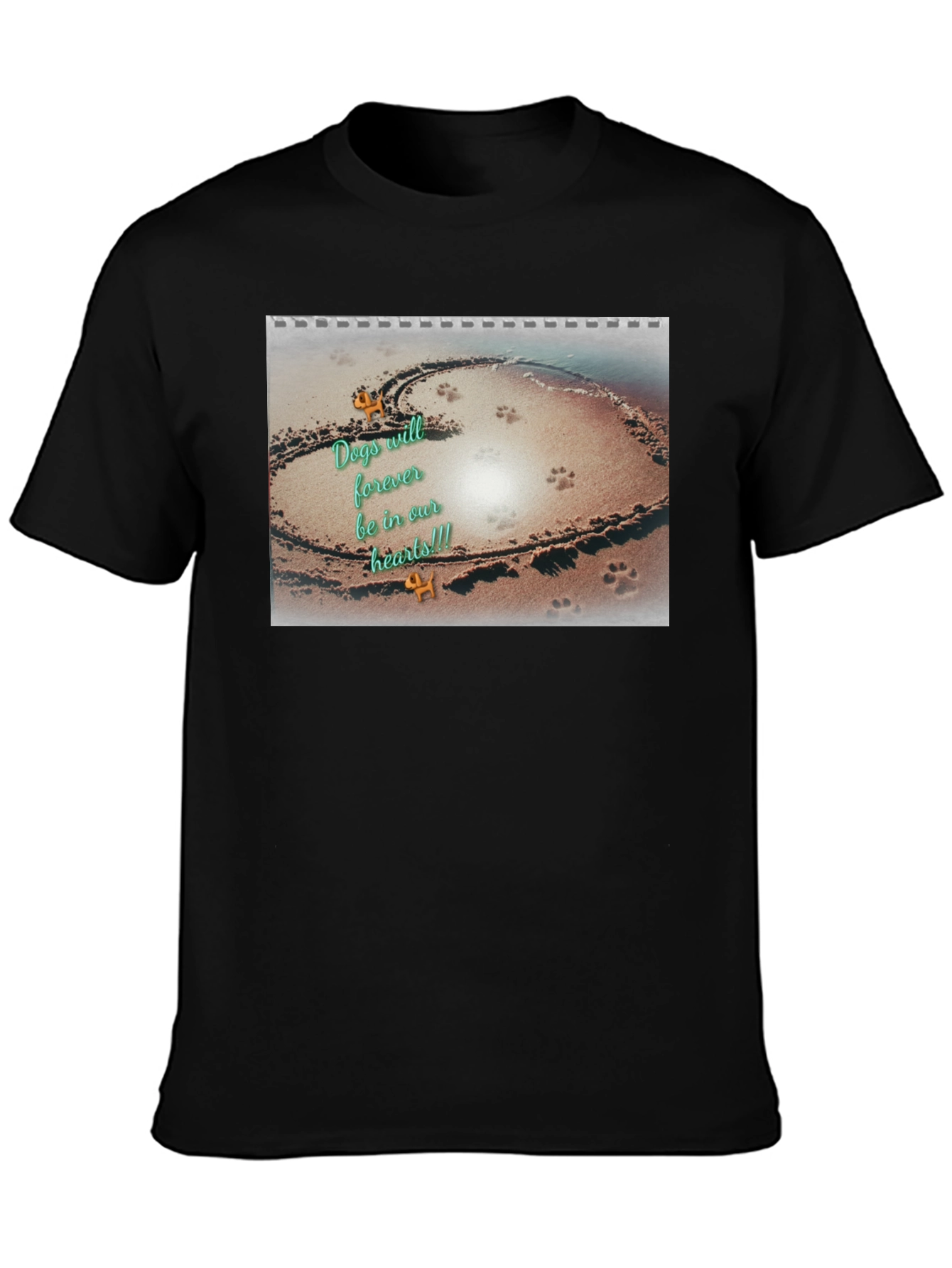 Dog Lover Memorial T-Shirt Beach Heart Design