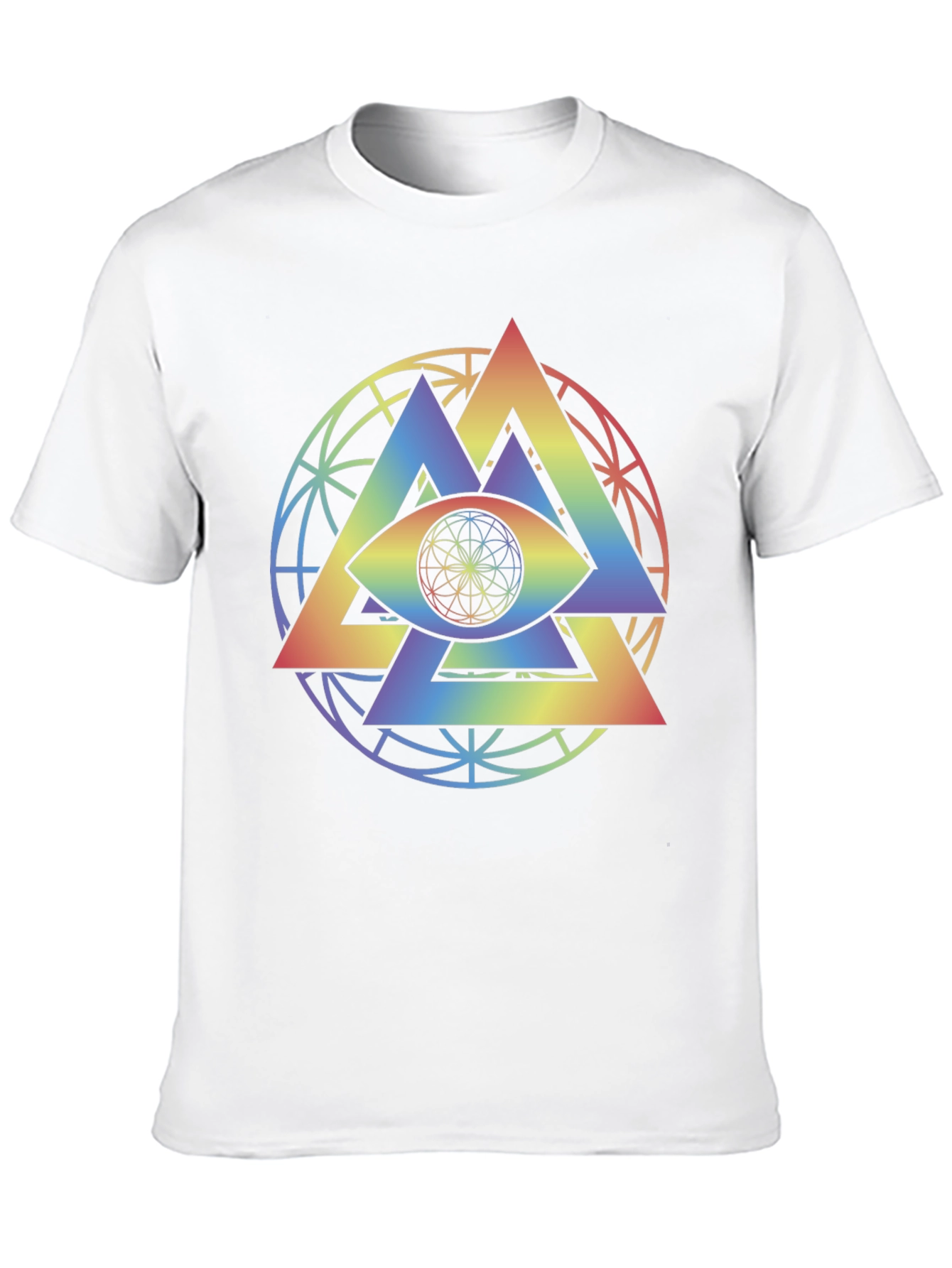 Rainbow Eye T-Shirt: Geometric Symbolism