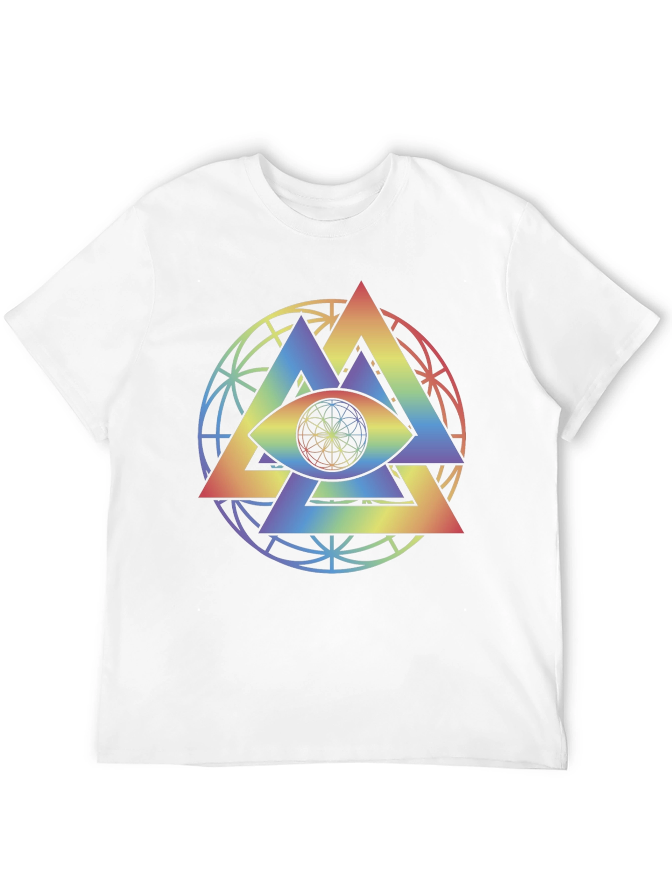 Rainbow Eye T-Shirt: Geometric Symbolism