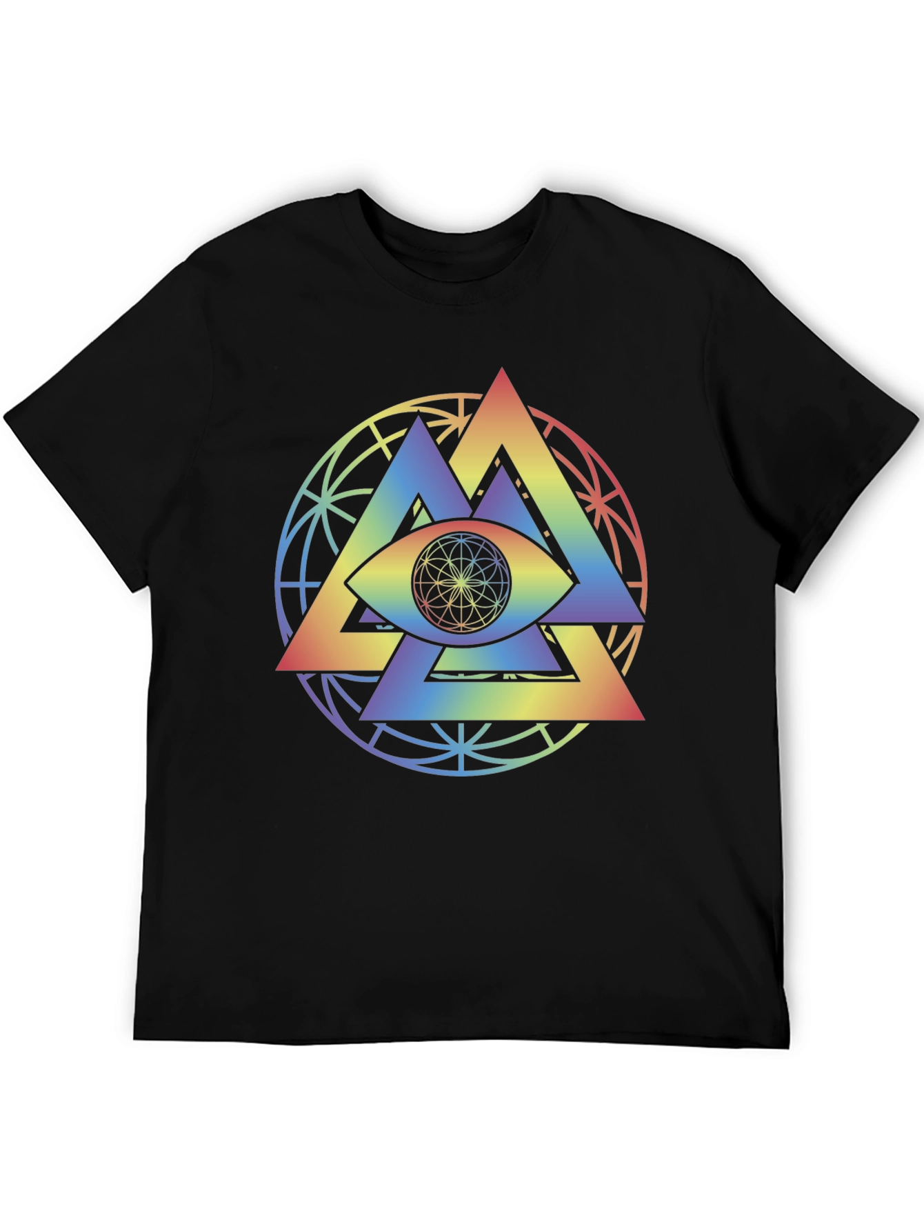 Rainbow Eye T-Shirt: Geometric Symbolism