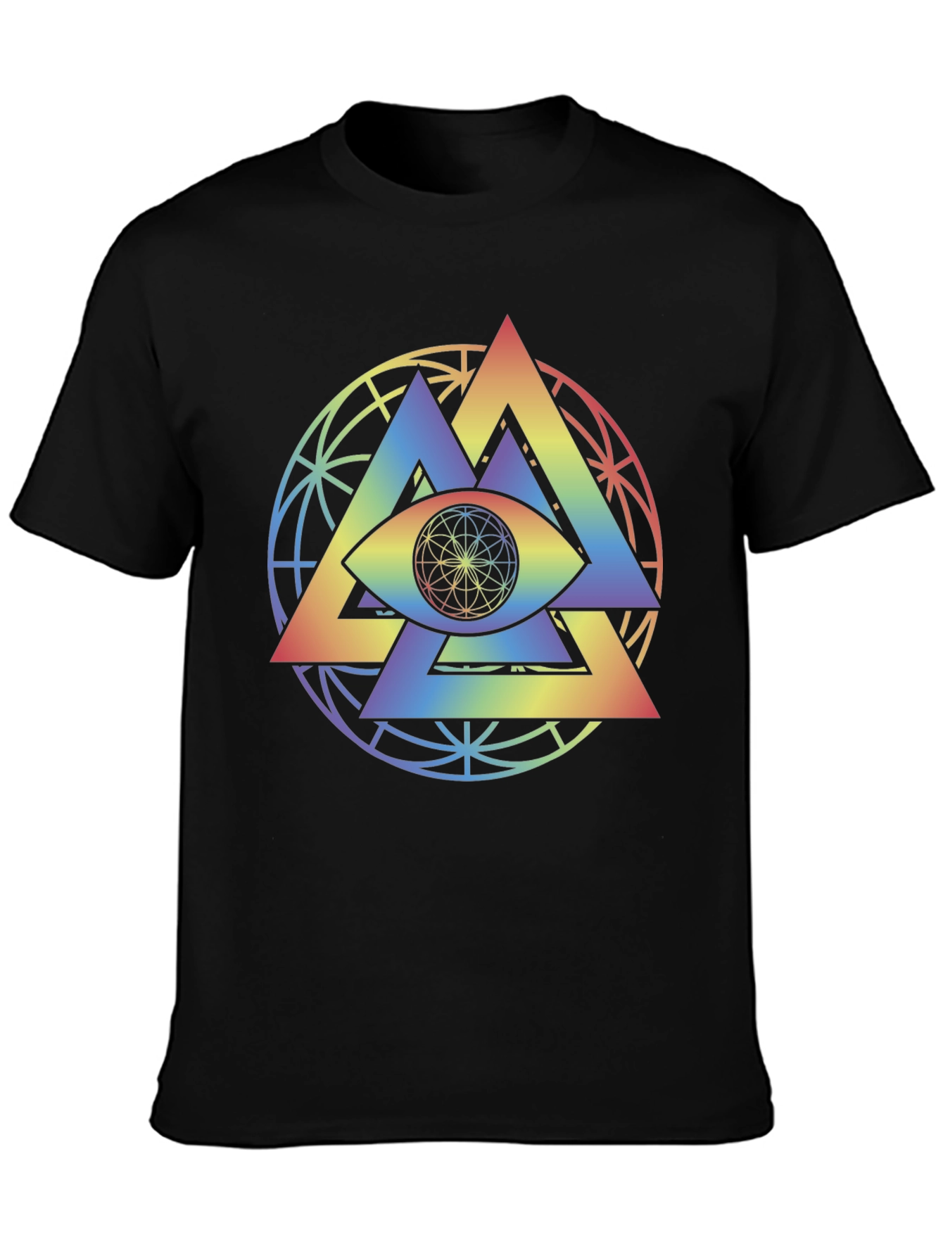 Rainbow Eye T-Shirt: Geometric Symbolism