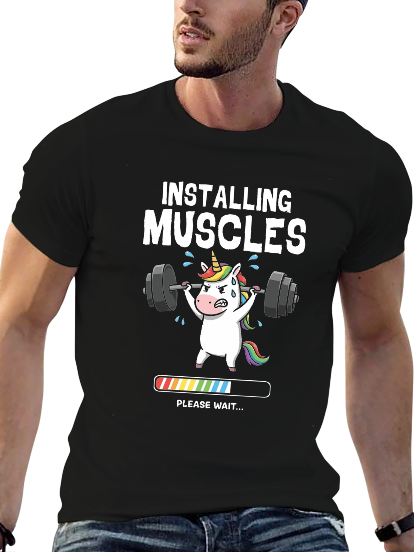 Installing Muscles Unicorn Graphic Tee