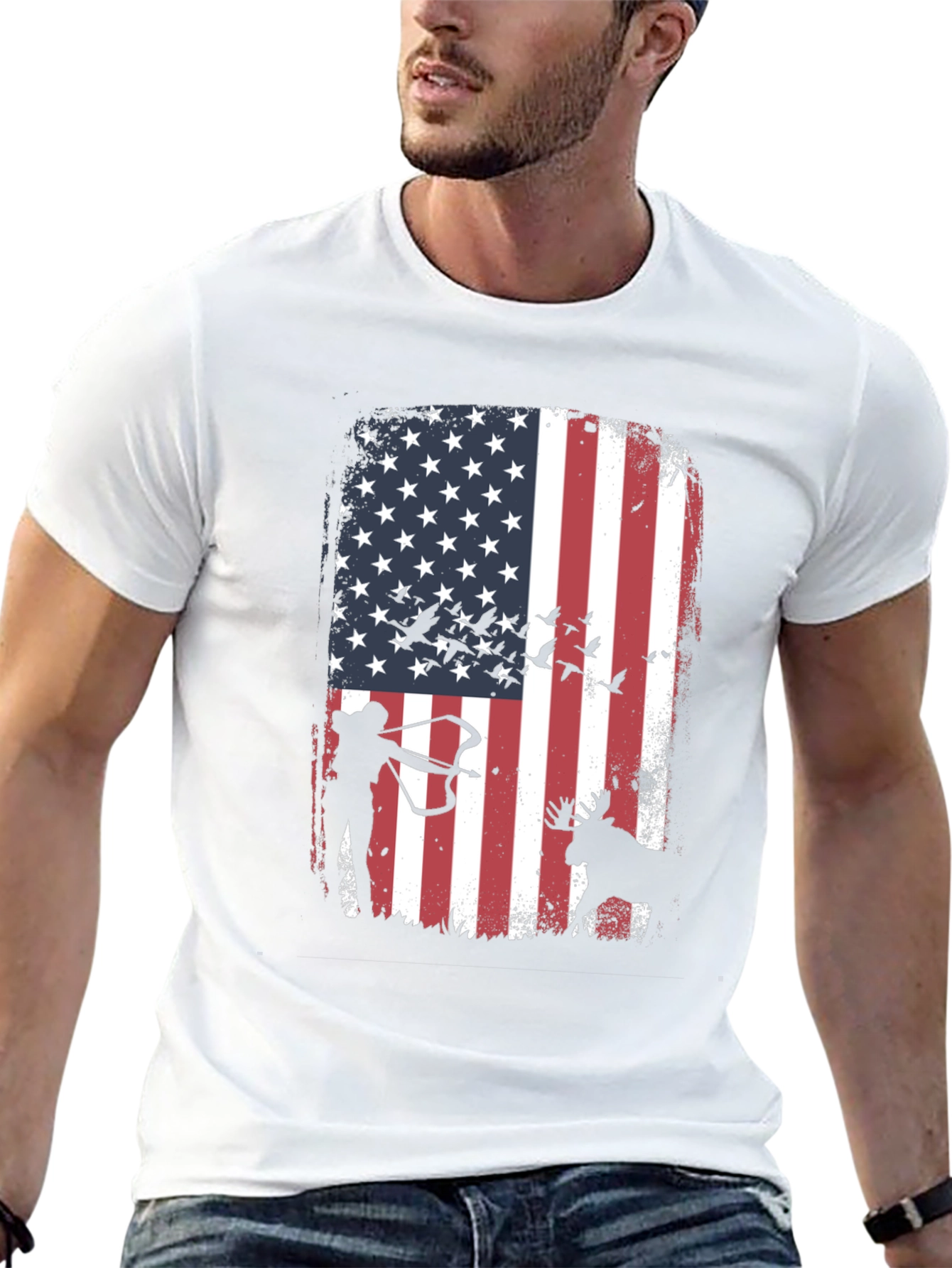 American Flag Hunting T-Shirt
