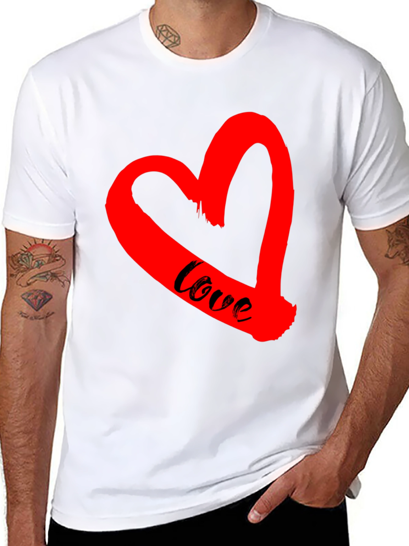 Love Heart Graphic Tee - Black