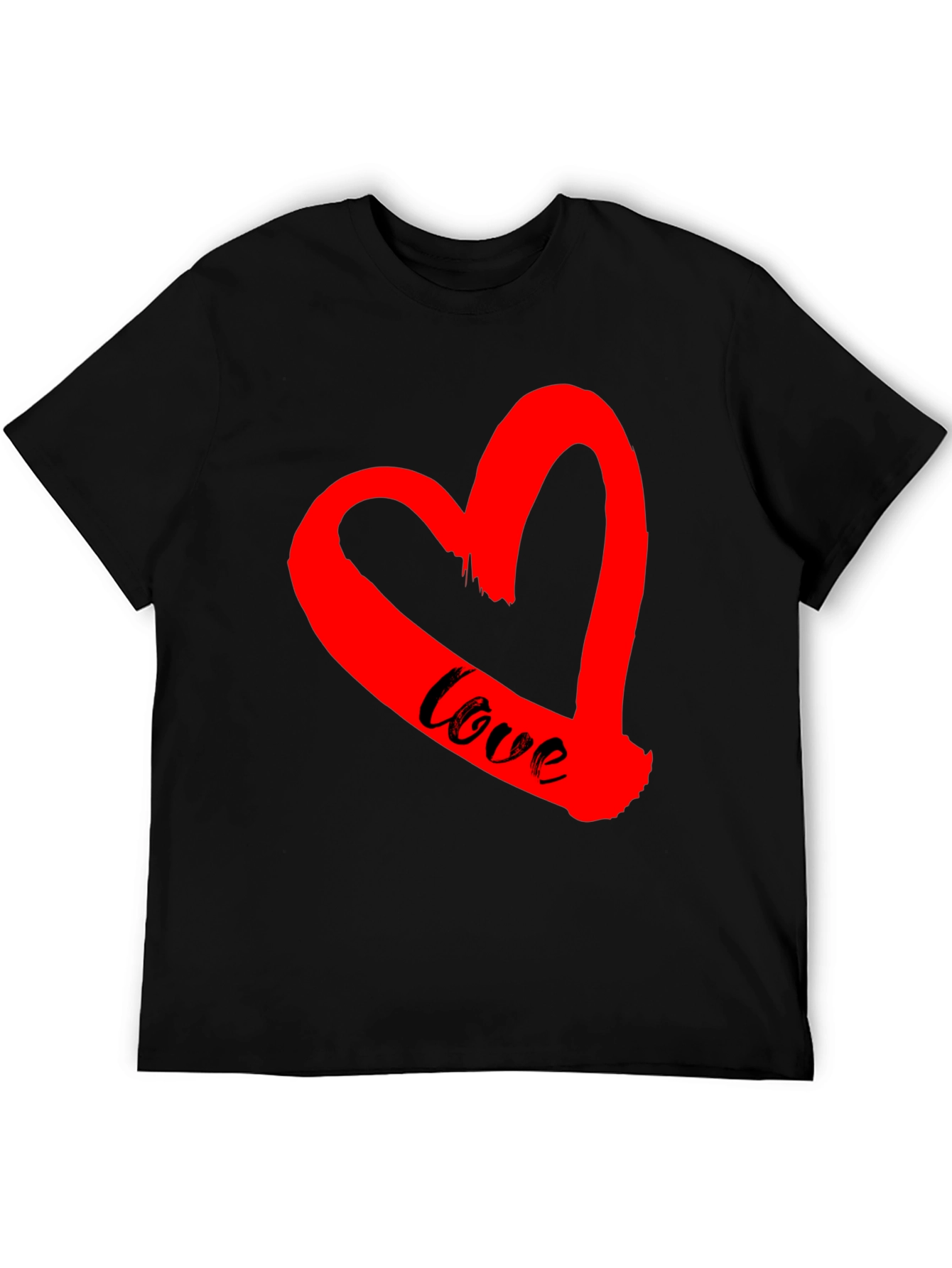 Love Heart Graphic Tee - Black