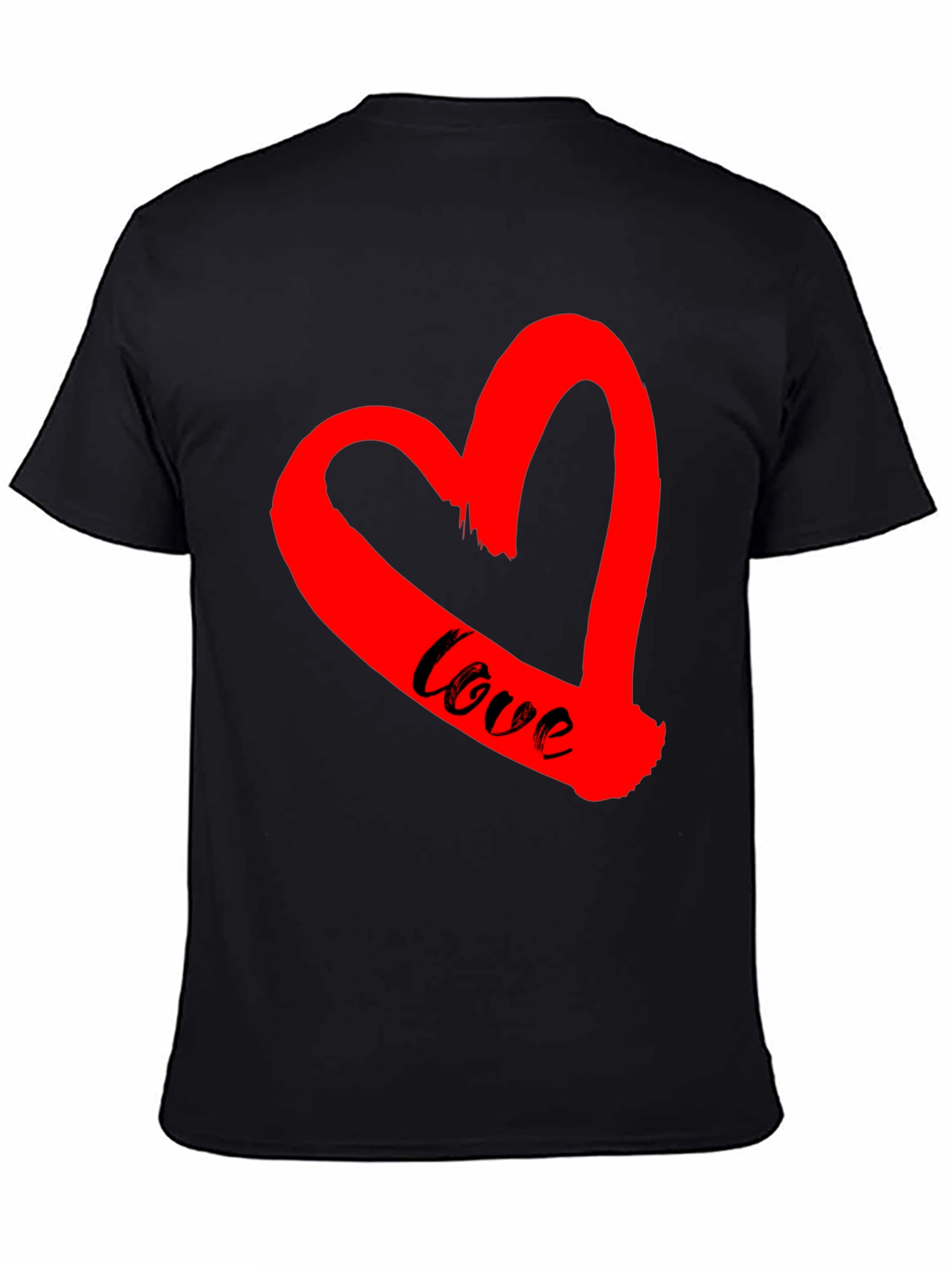 Love Heart Graphic Tee - Black
