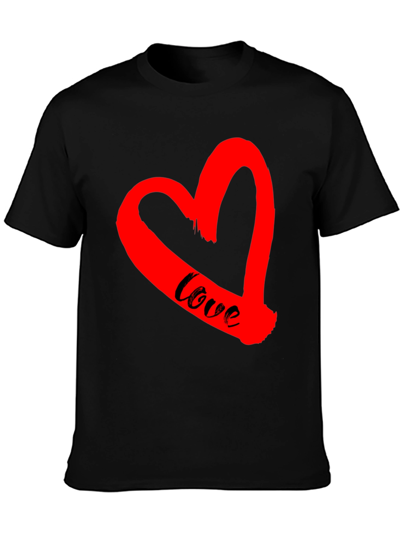 Love Heart Graphic Tee - Black