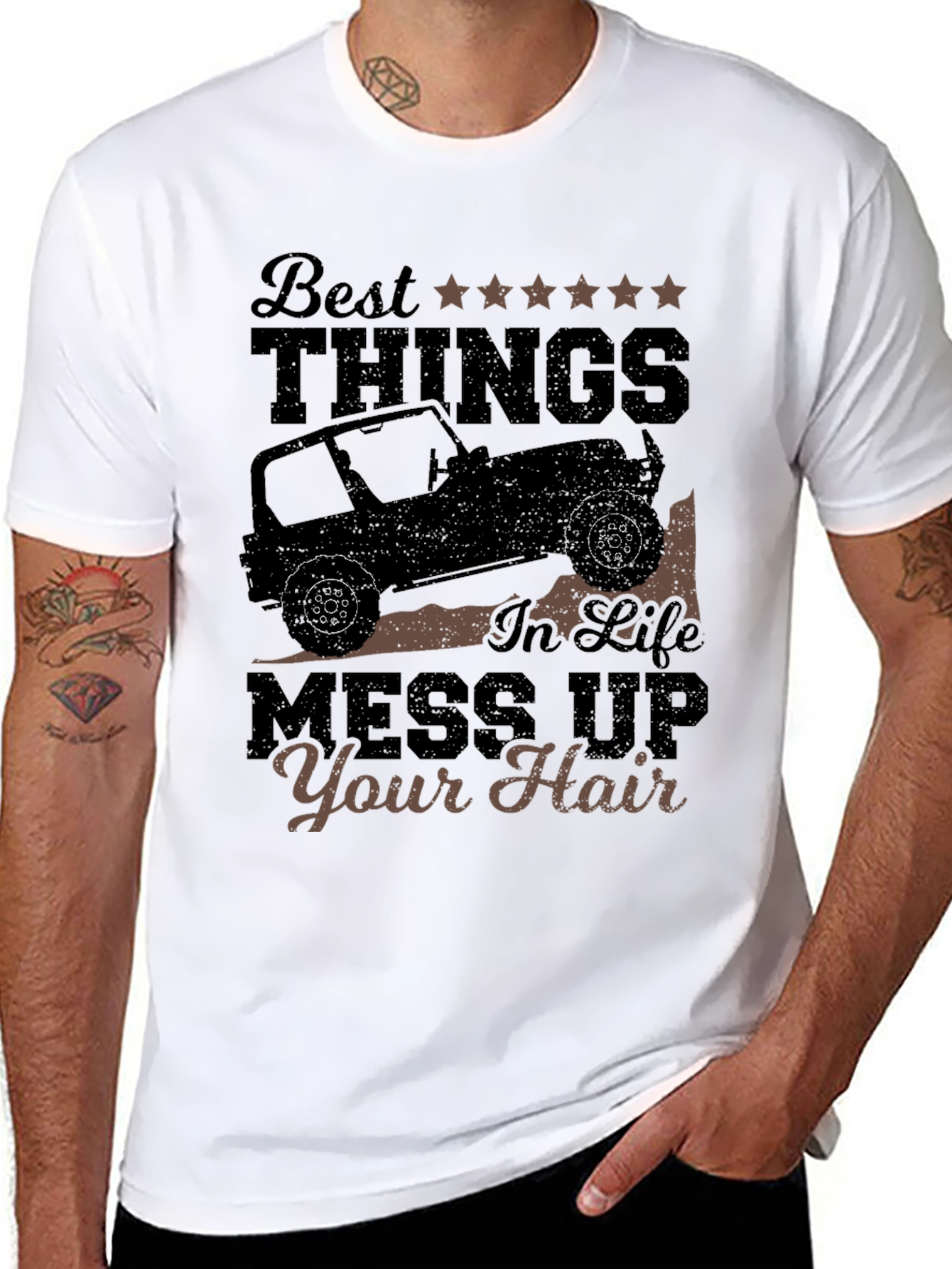 Best Things T-Shirt: Jeep Life Mess Up Your Hair