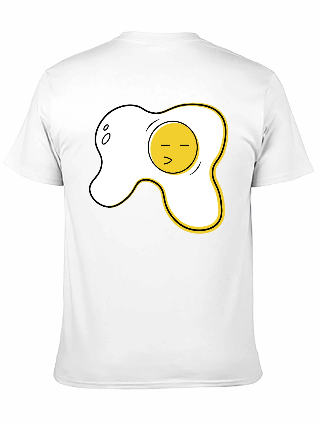 Funny Fried Egg Graphic Tee - Casual Black T-Shirt