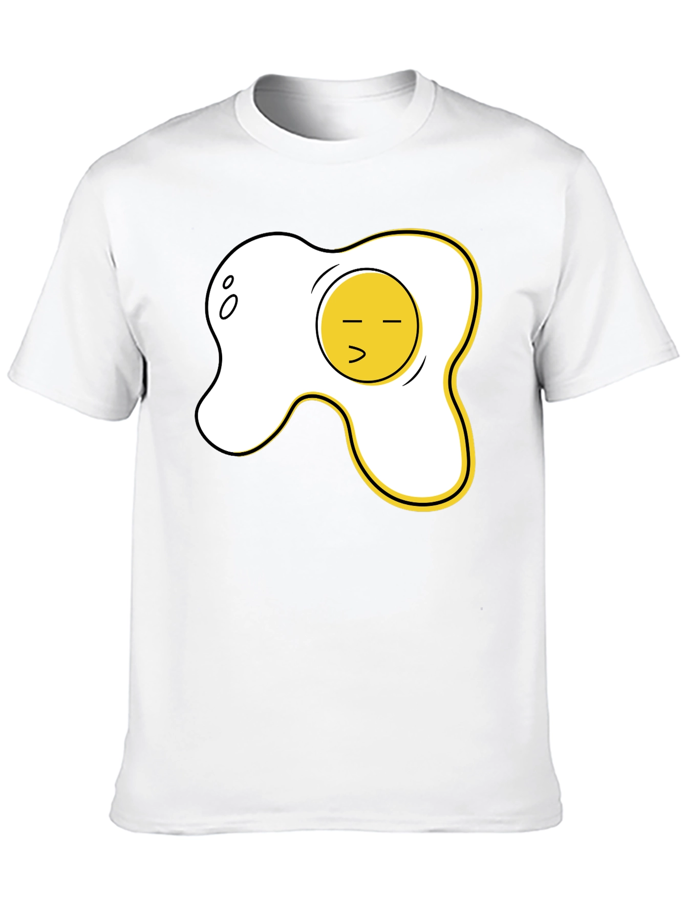 Funny Fried Egg Graphic Tee - Casual Black T-Shirt