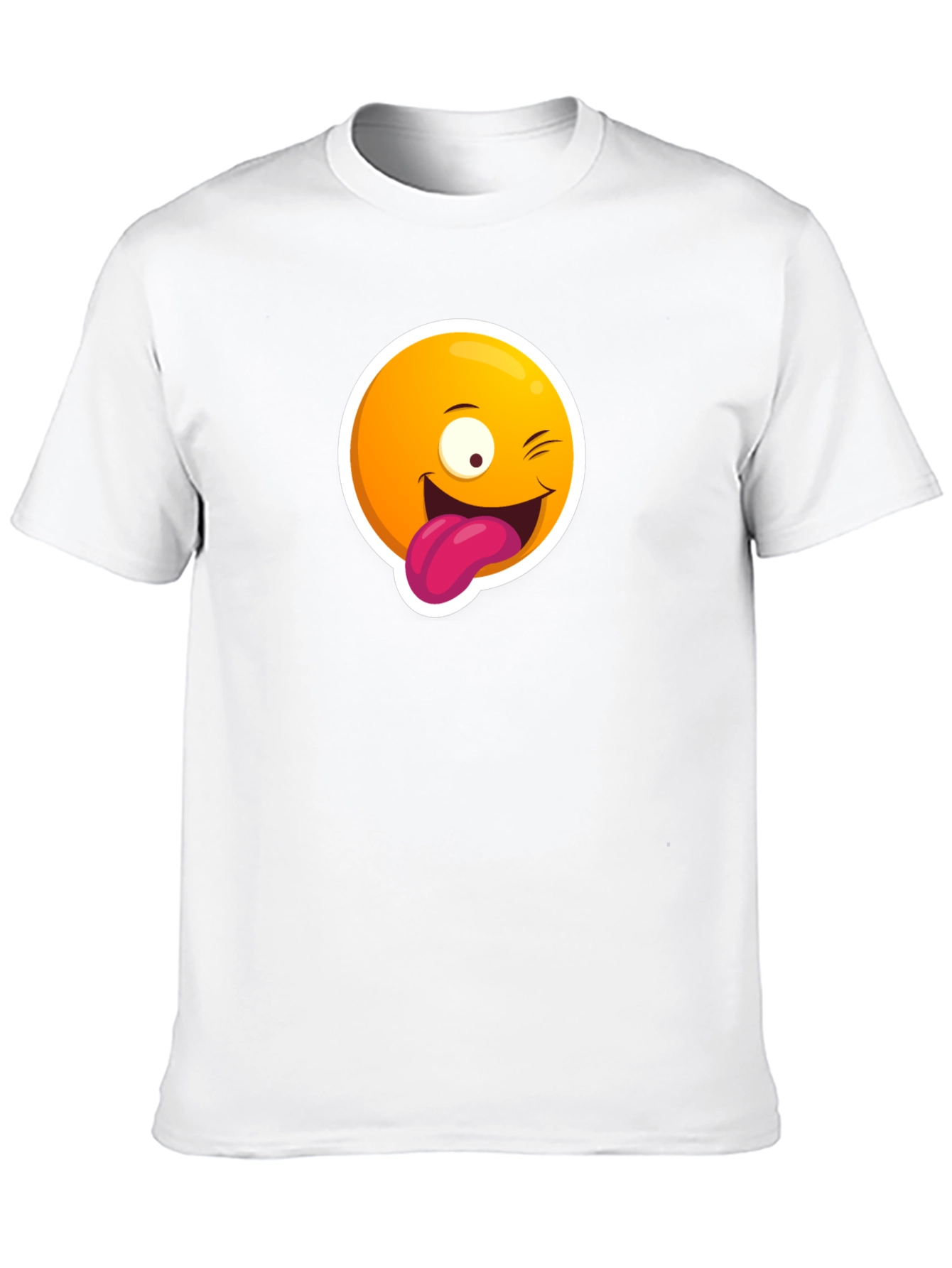 Winking Emoji Graphic Black T-Shirt