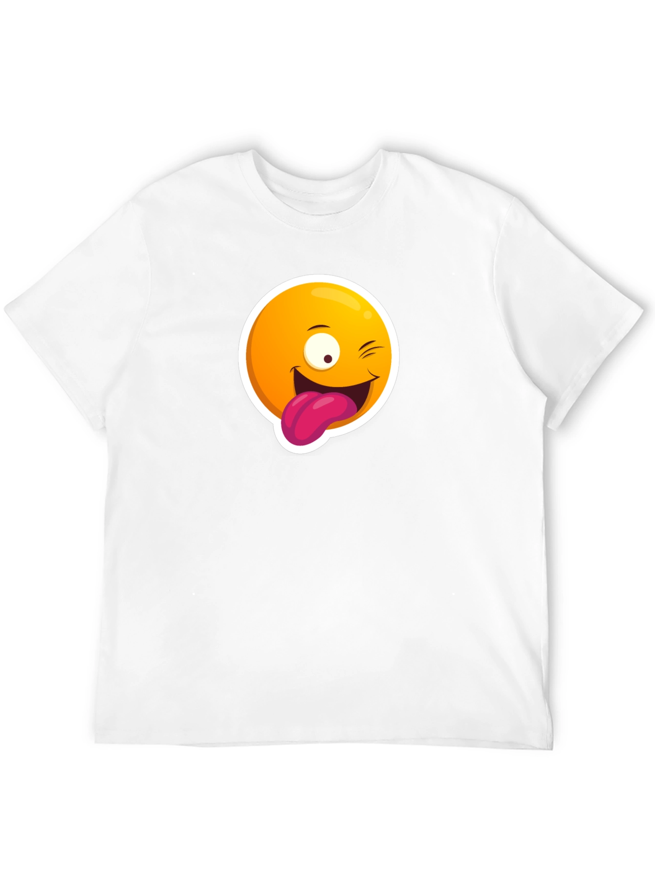 Winking Emoji Graphic Black T-Shirt