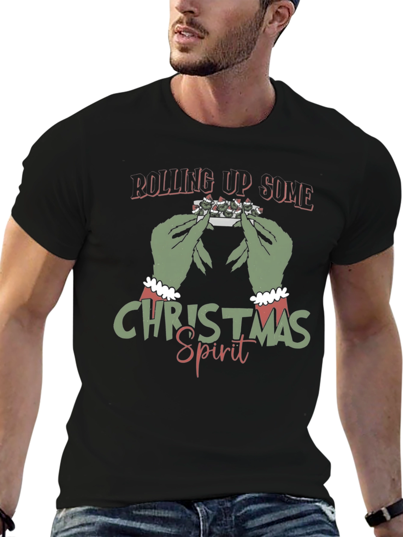 Rolling Up Christmas Spirit Grinch T-Shirt