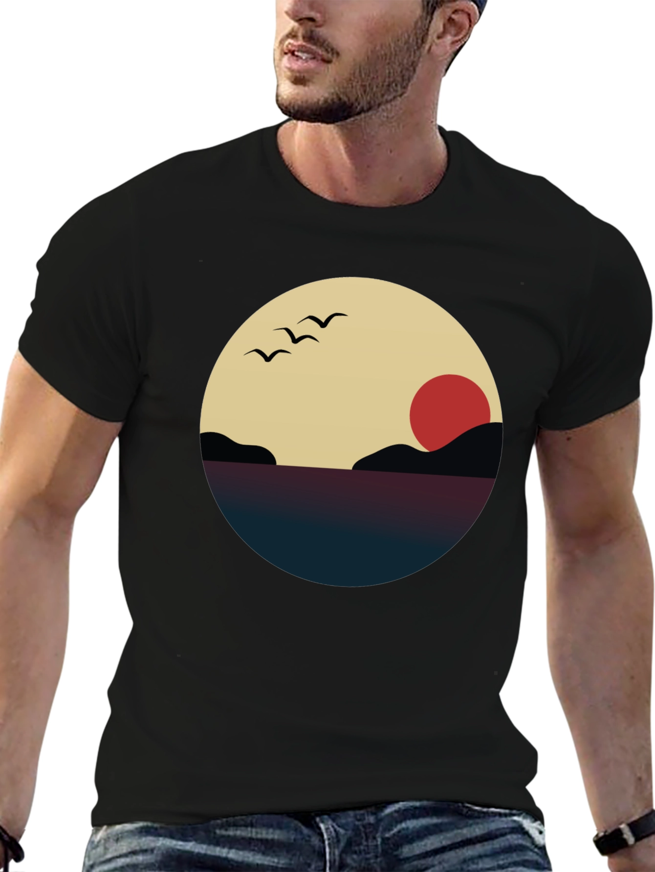 Sunset Graphic Tee - Minimalist Design