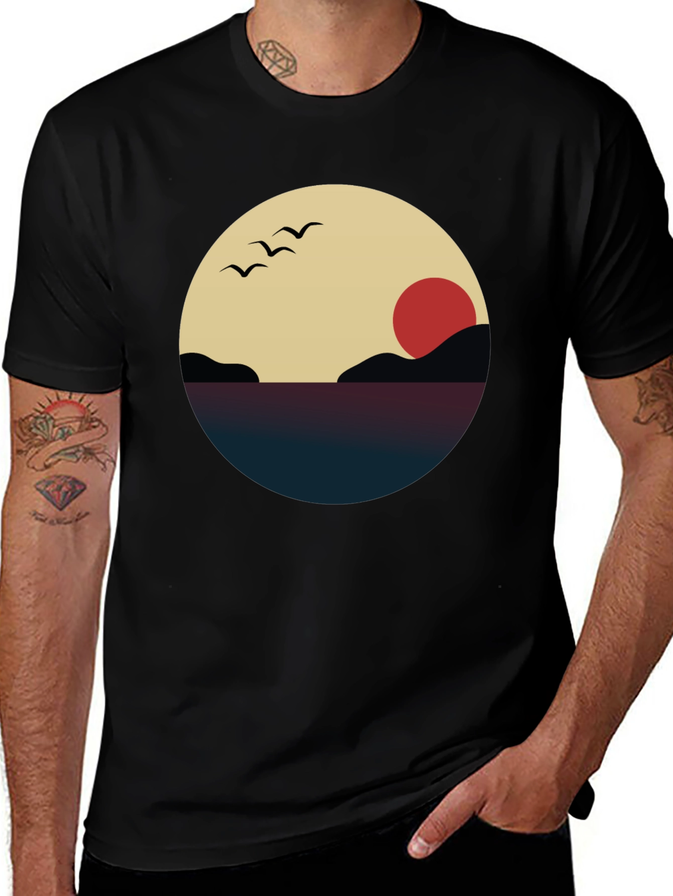 Sunset Graphic Tee - Minimalist Design