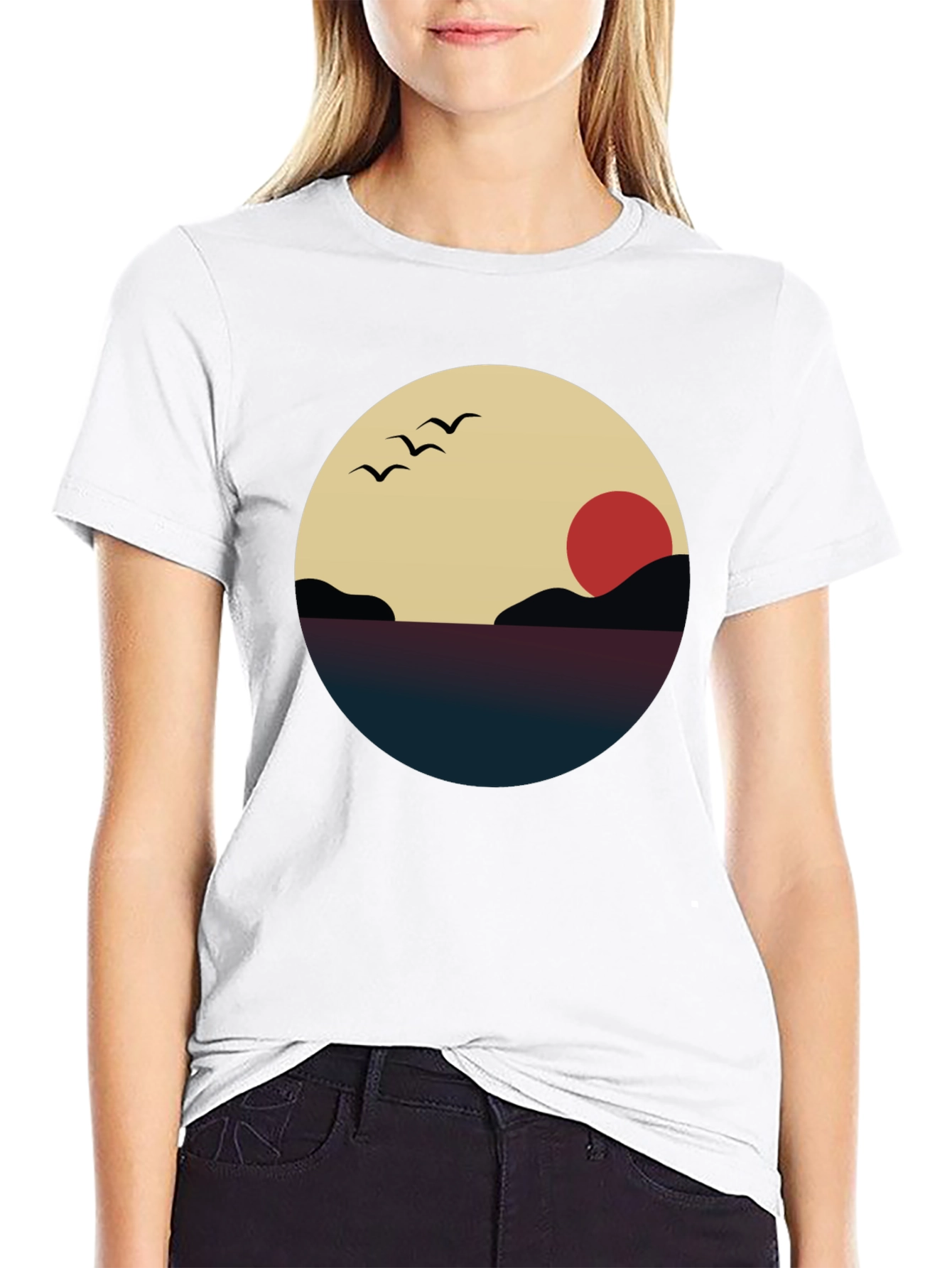 Sunset Graphic Tee - Minimalist Design