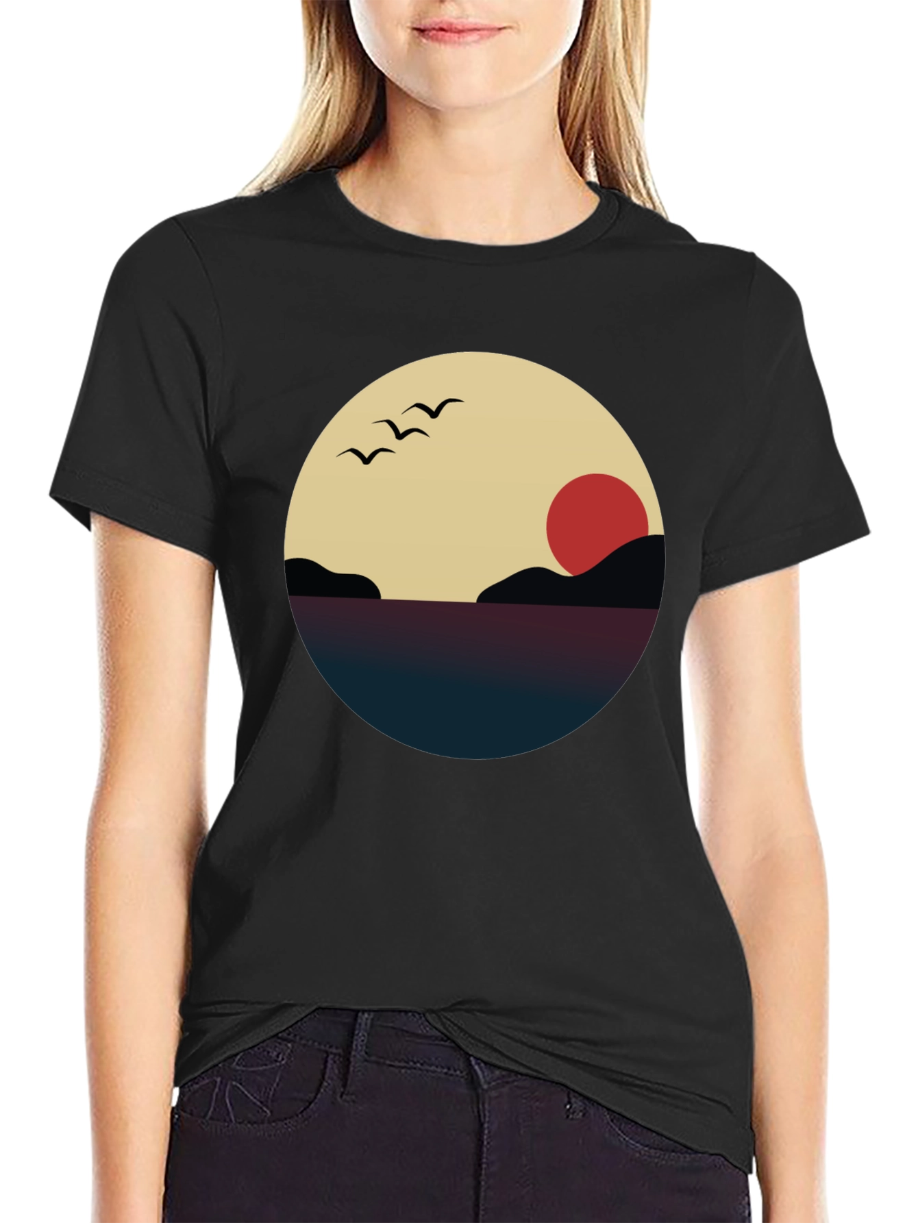 Sunset Graphic Tee - Minimalist Design