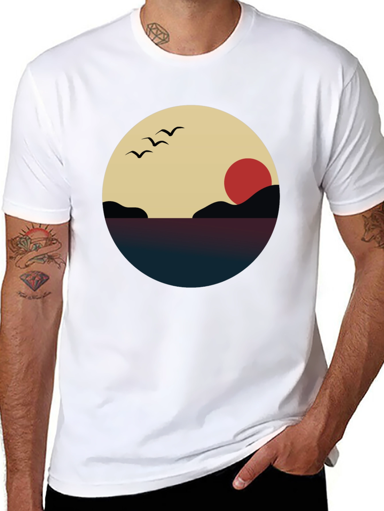 Sunset Graphic Tee - Minimalist Design