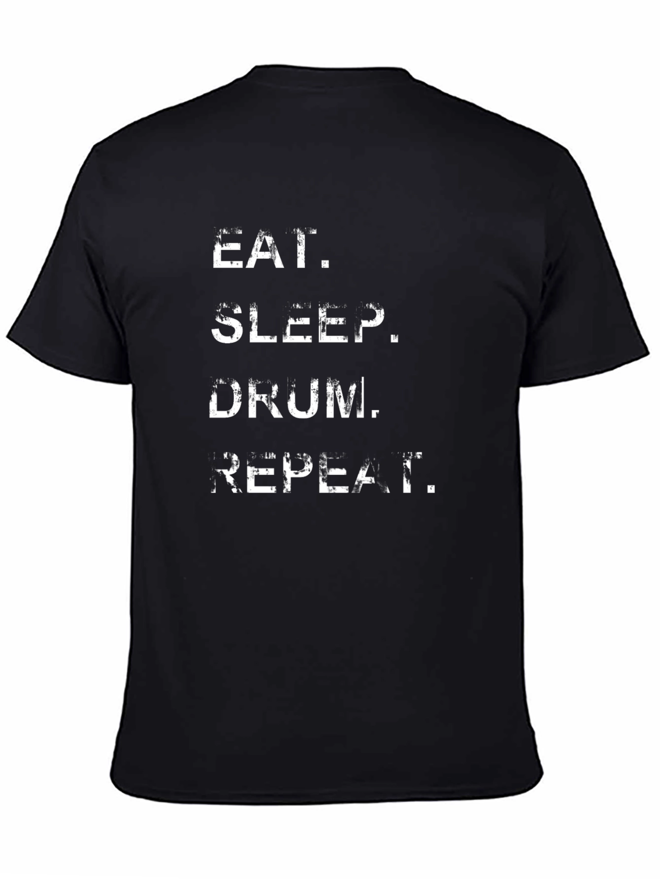 Eat Sleep Drum Repeat Black Graphic T-Shirt