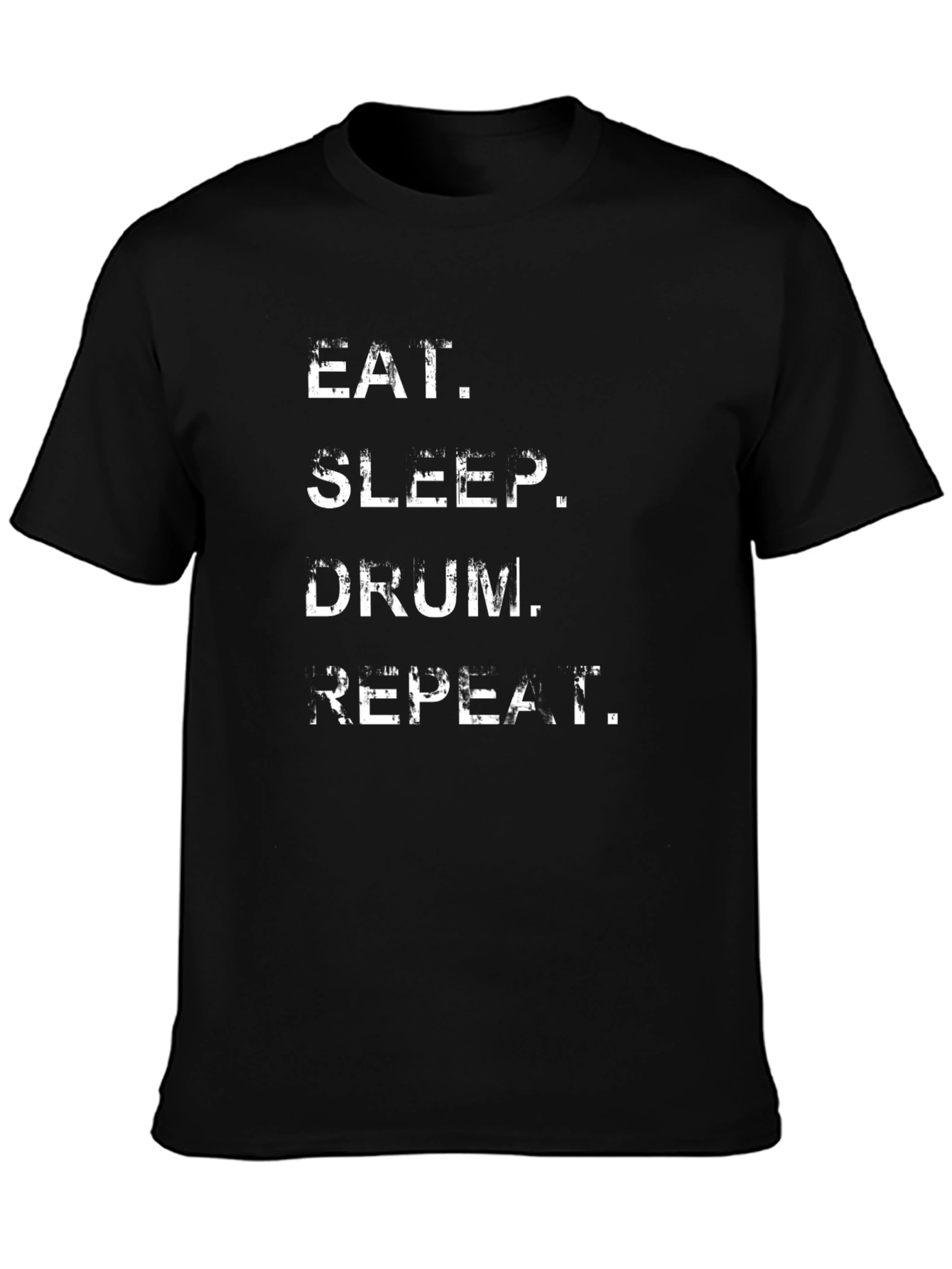 Eat Sleep Drum Repeat Black Graphic T-Shirt