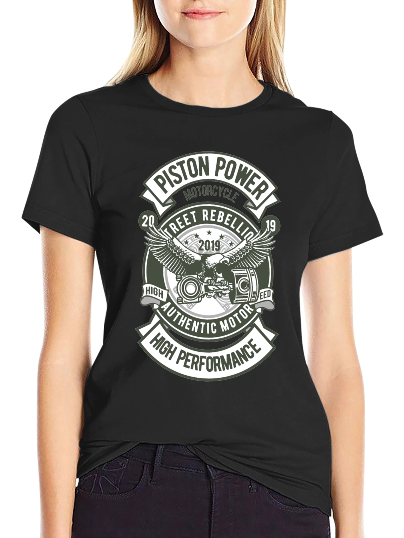 Piston Power Motorcycle T-Shirt - Street Rebellion