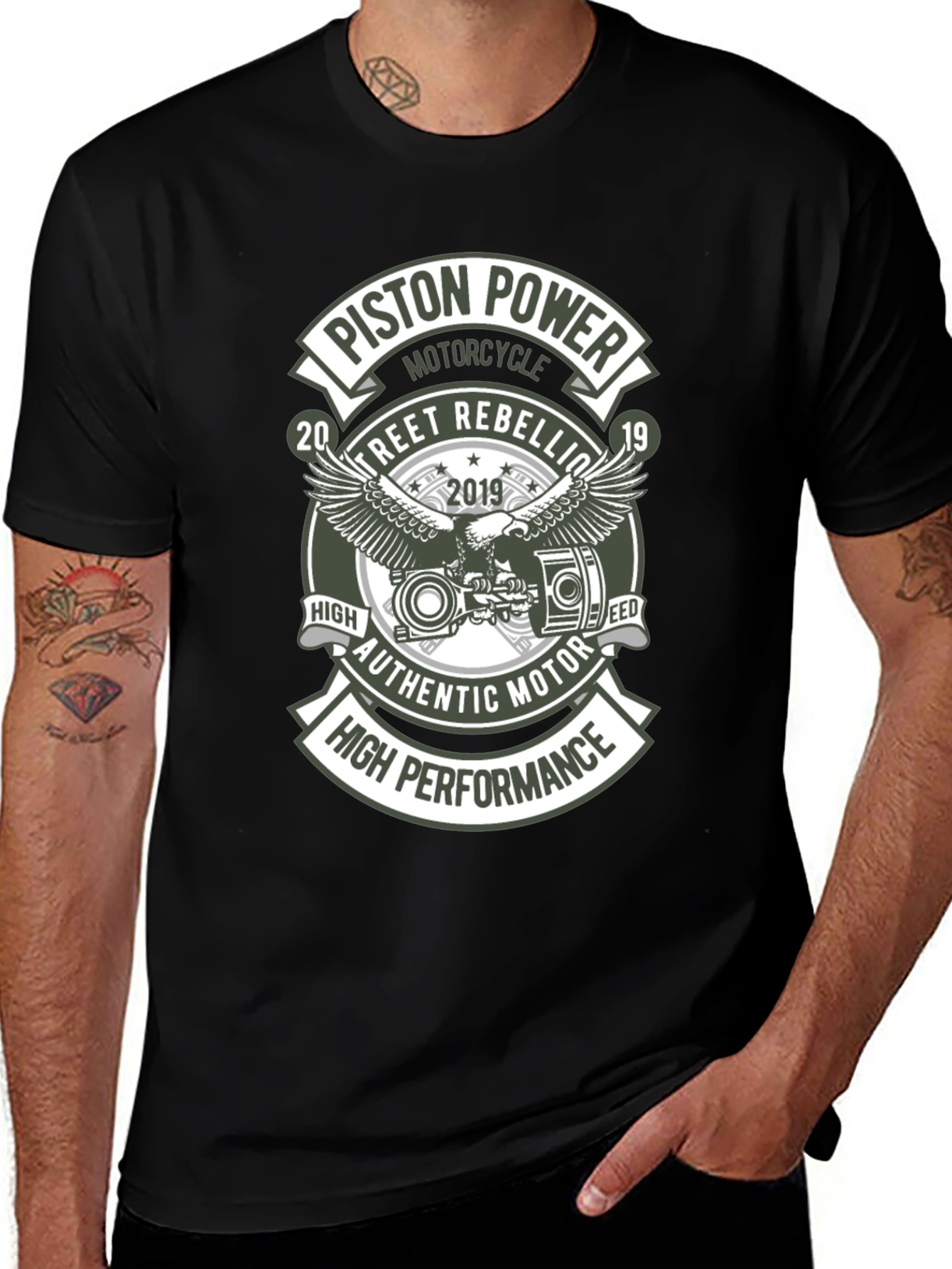 Piston Power Motorcycle T-Shirt - Street Rebellion
