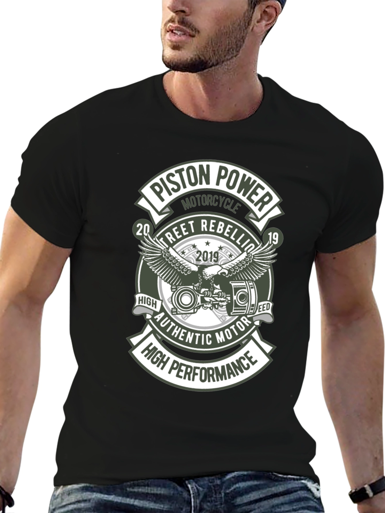 Piston Power Motorcycle T-Shirt - Street Rebellion