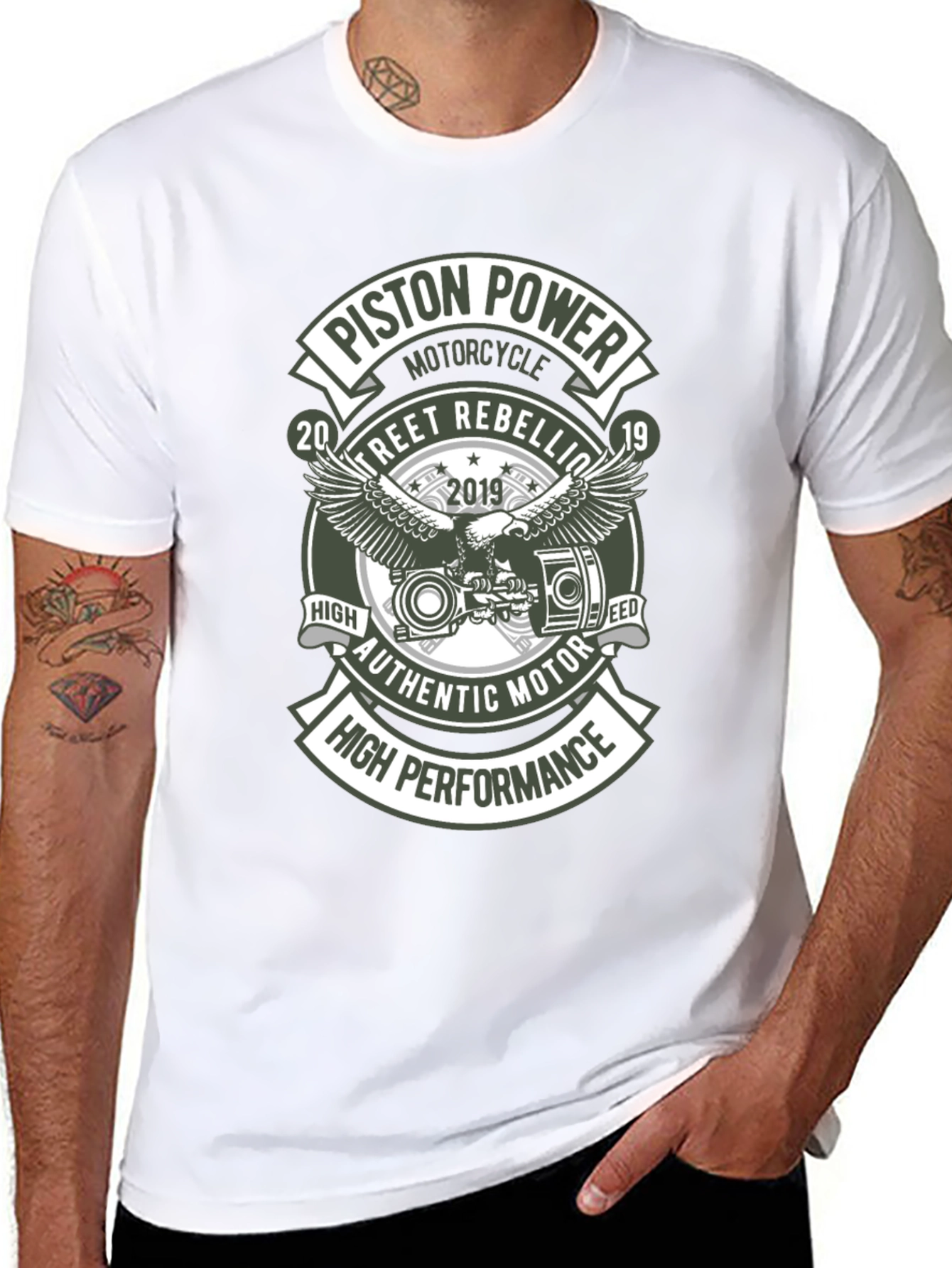 Piston Power Motorcycle T-Shirt - Street Rebellion